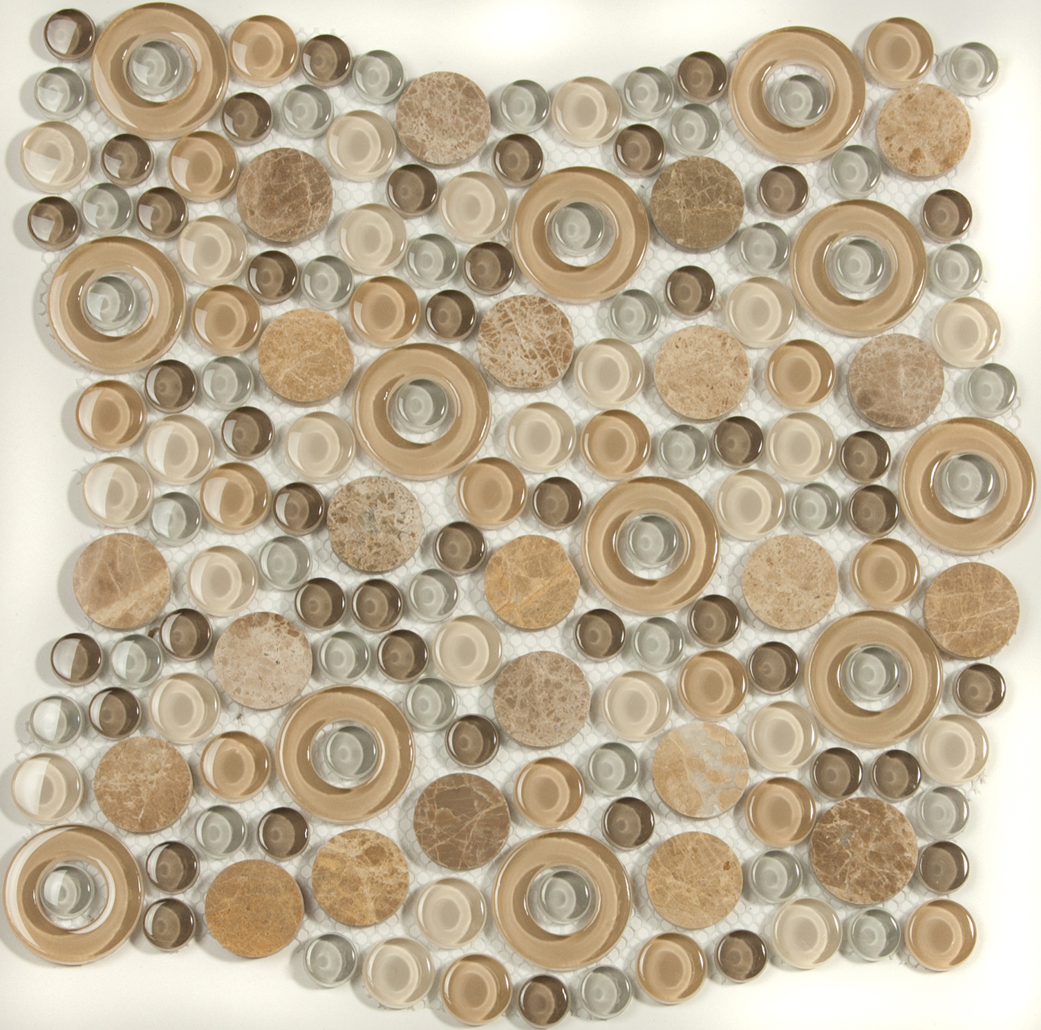 Изображение товара Декоративная мозаика Nsmosaic S-807 NS03GL0031 28x28см цвет Бежевый