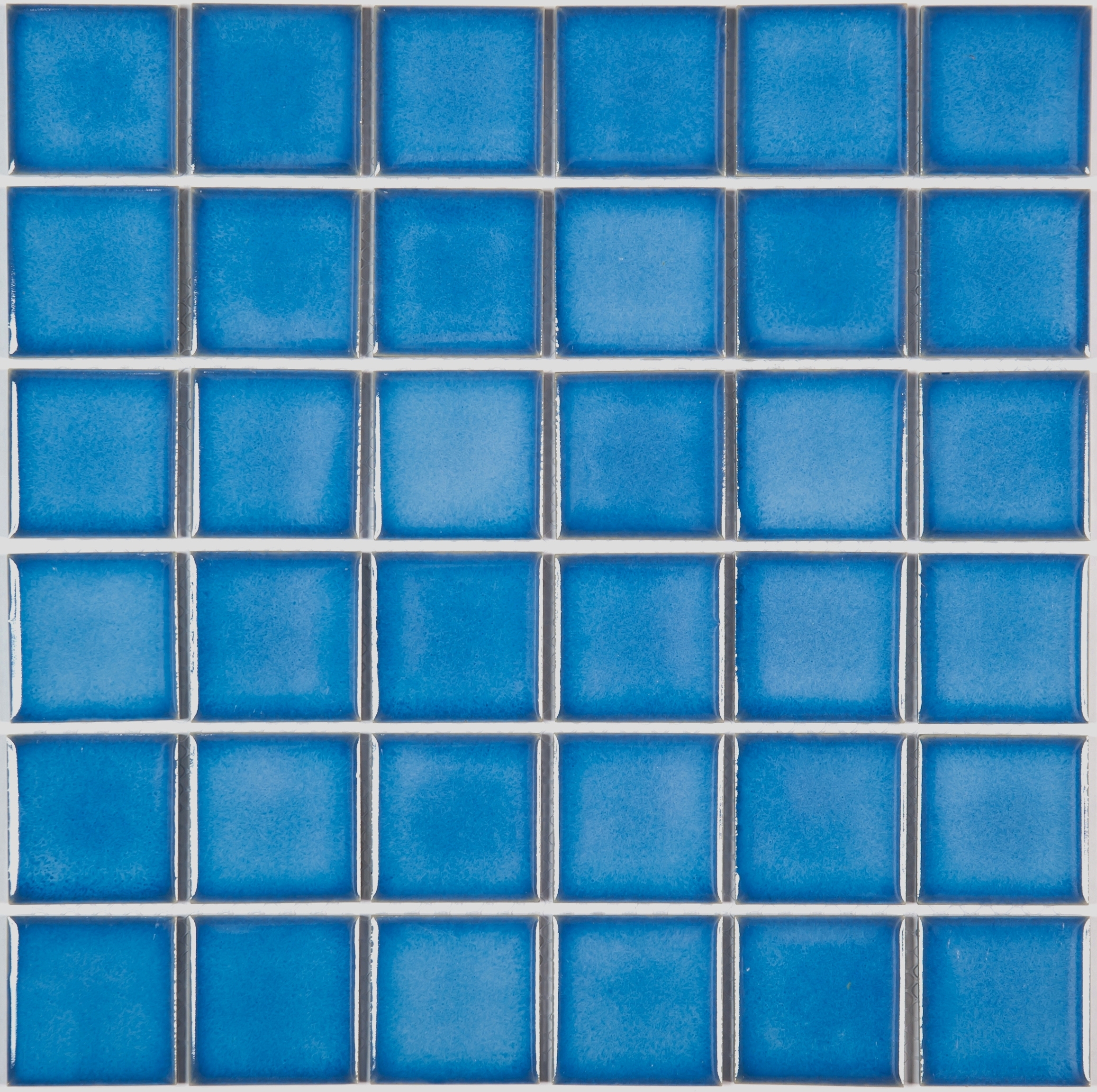 Изображение товара Декоративная керамическая мозаика NSmosaic PW4848-07 30.6x30.6 см синий глянцевый для стен и пола