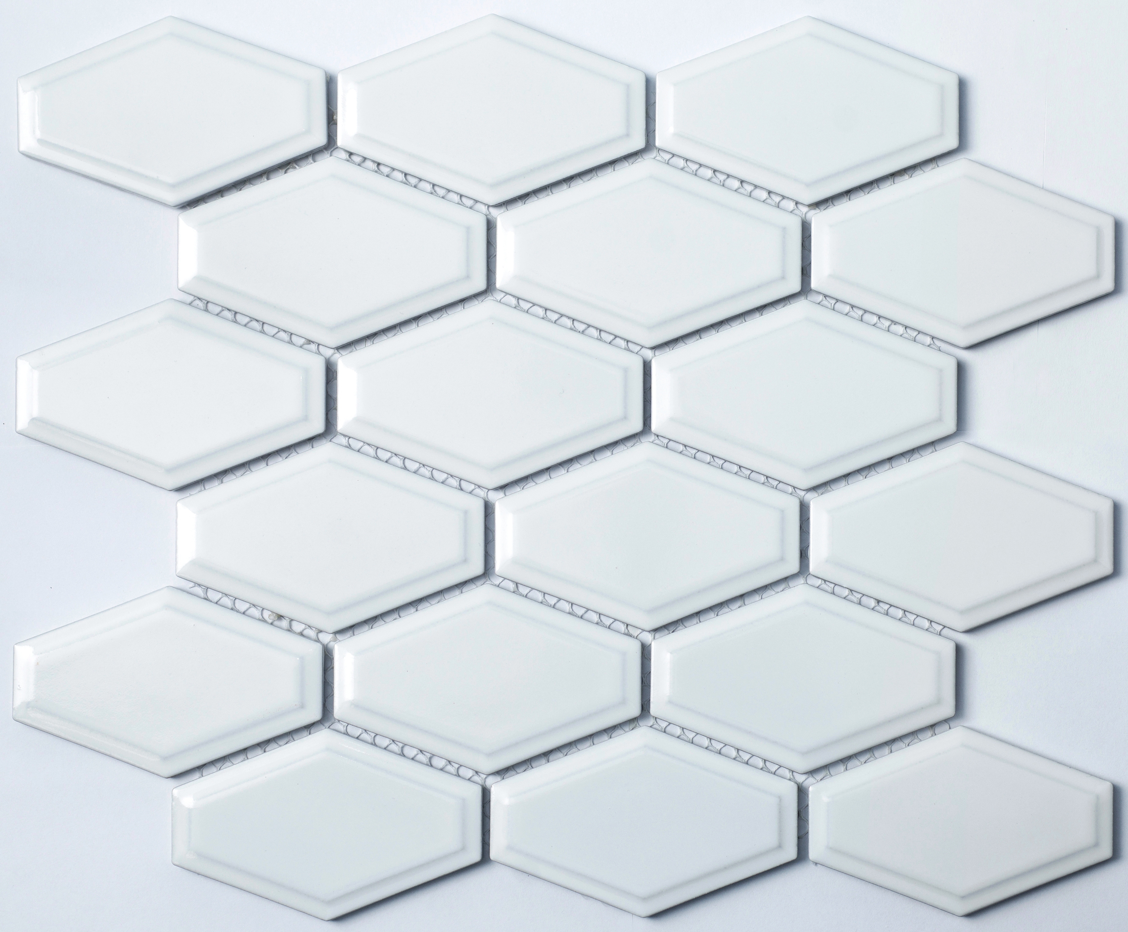 Изображение товара Декоративная керамическая мозаика NSmosaic R-314 29.4x26.8см белая для интерьера и экстерьера