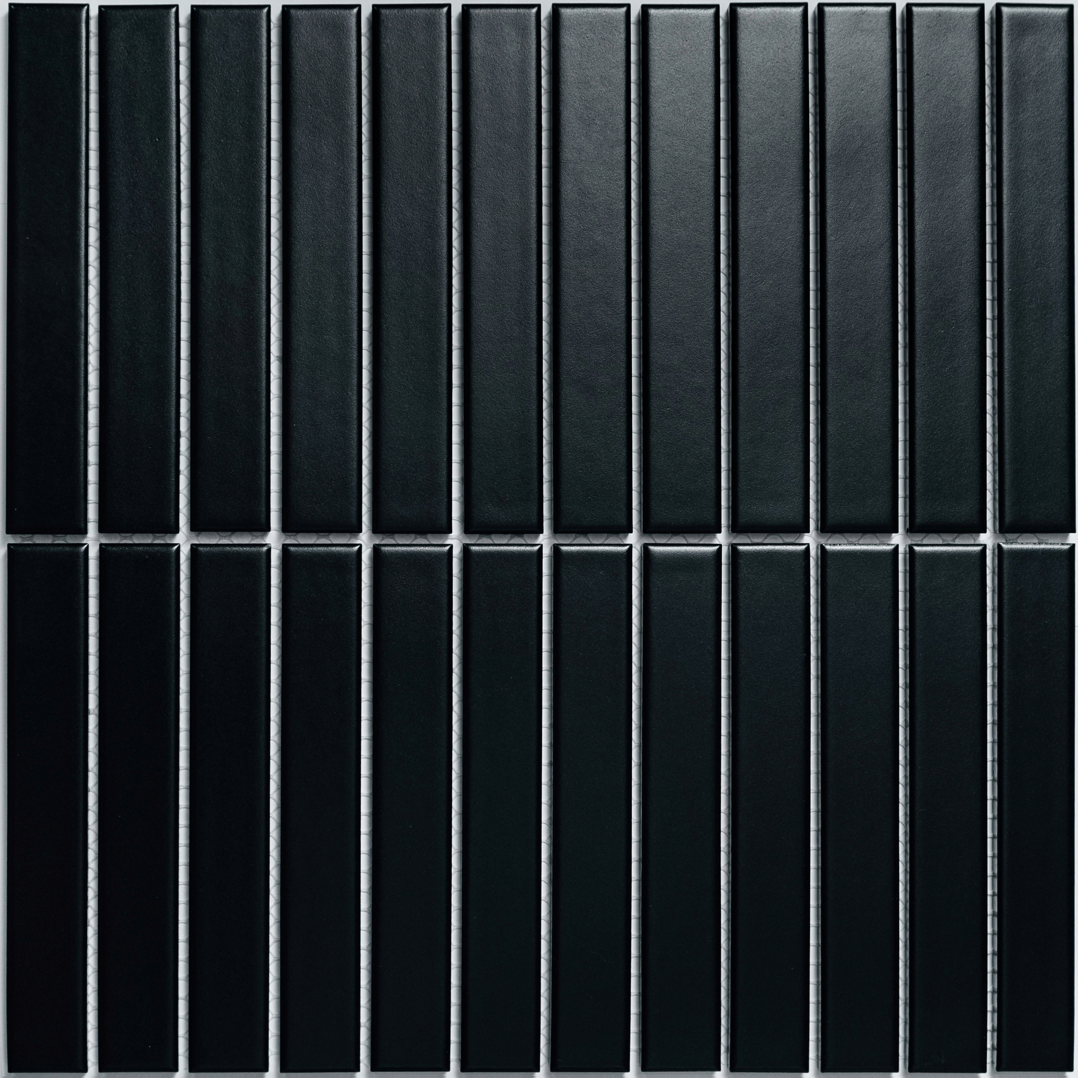 Изображение товара Декоративная керамическая мозаика NSmosaic P-531 черный матовый 30x29.6 см