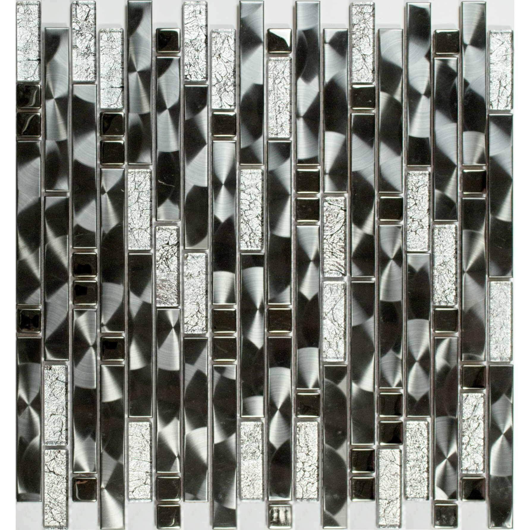 Изображение товара Декоративная стеклянная мозаика NSMOSAIC Ms-606 29.8x30.5см серебристая для интерьера и фасадов