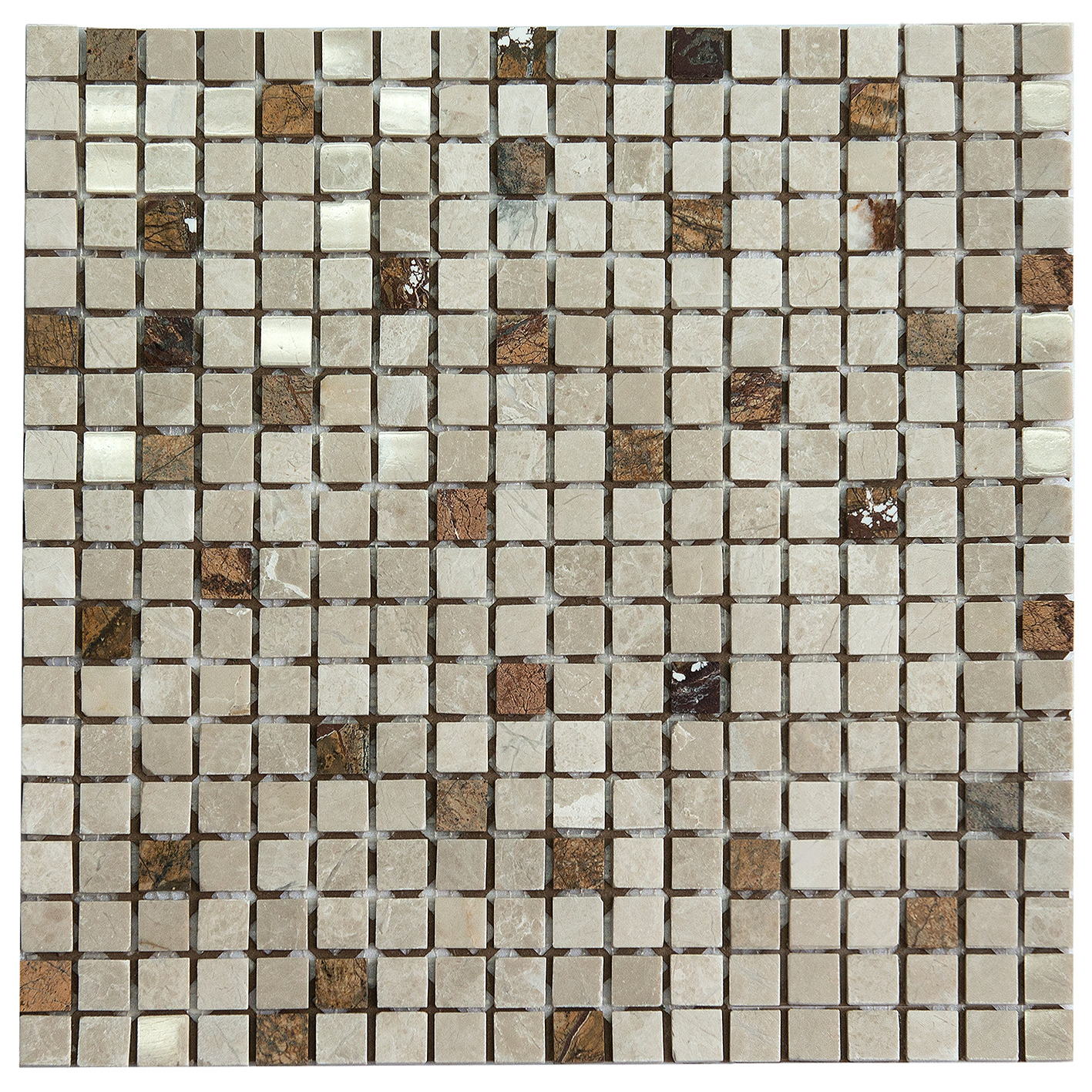 Изображение товара Декоративная мозаика из натурального мрамора NSMOSAIC 30.5x30.5 см серебристая