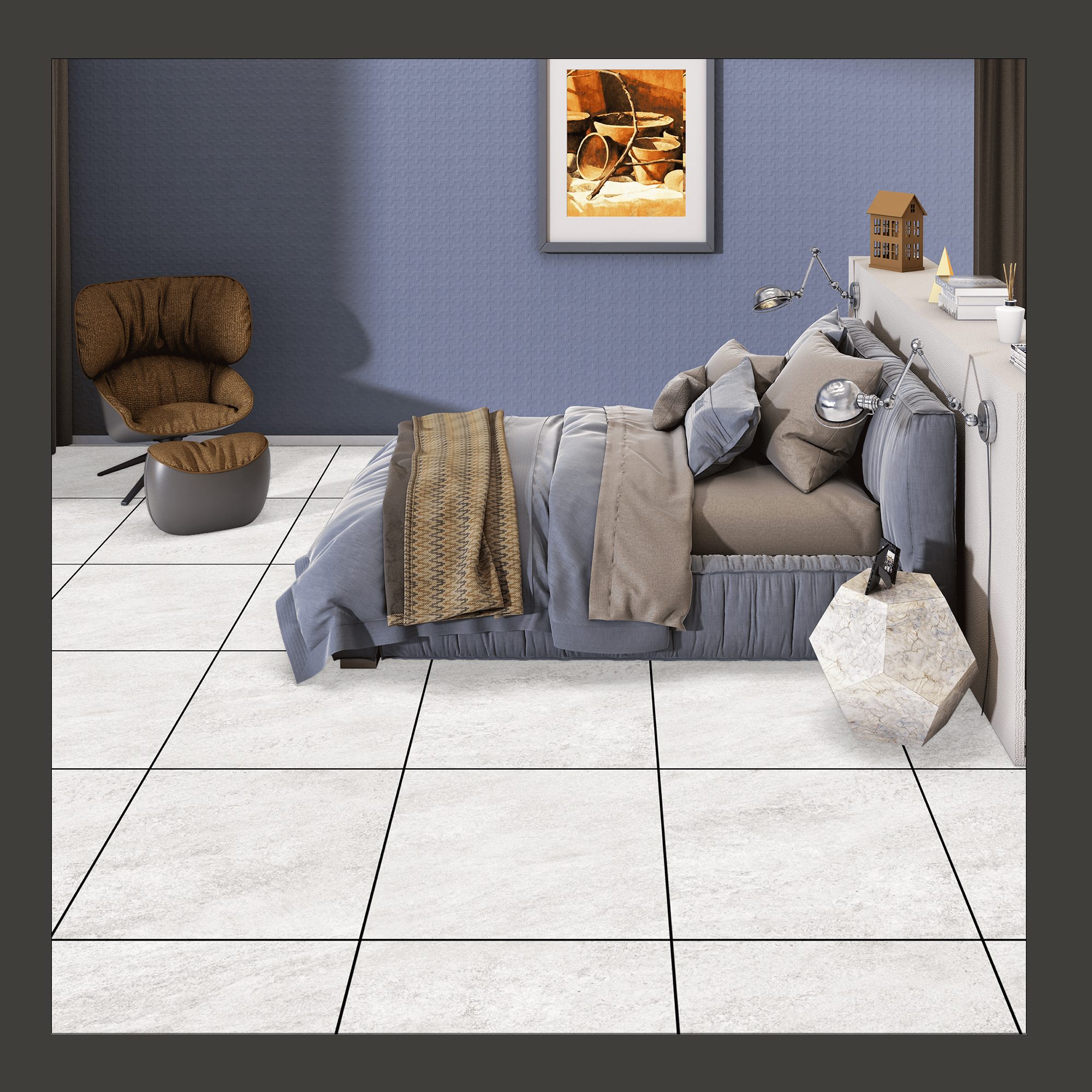 Изображение товара Керамогранит Kerald Bianco matt 60x60 см серый