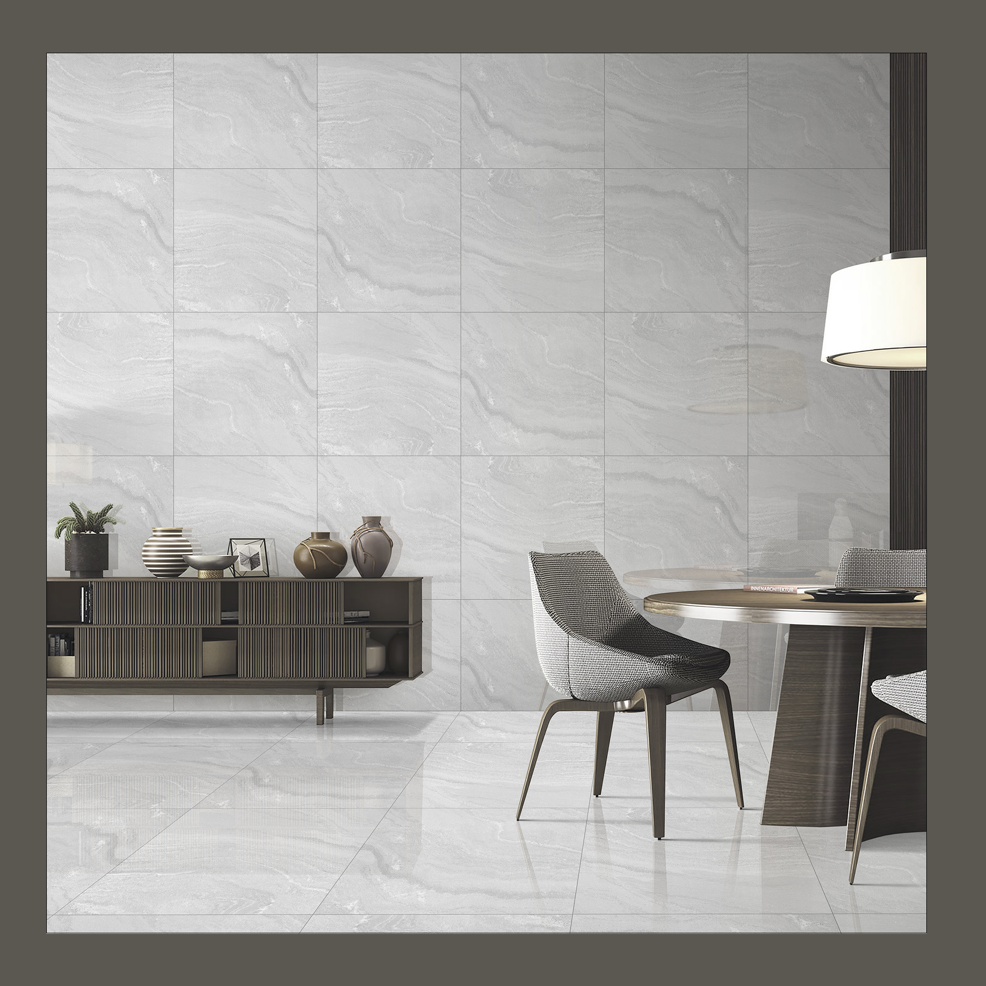 Изображение товара Керамогранит Kerald Confident White matt 60x60 см серый мраморный дизайн