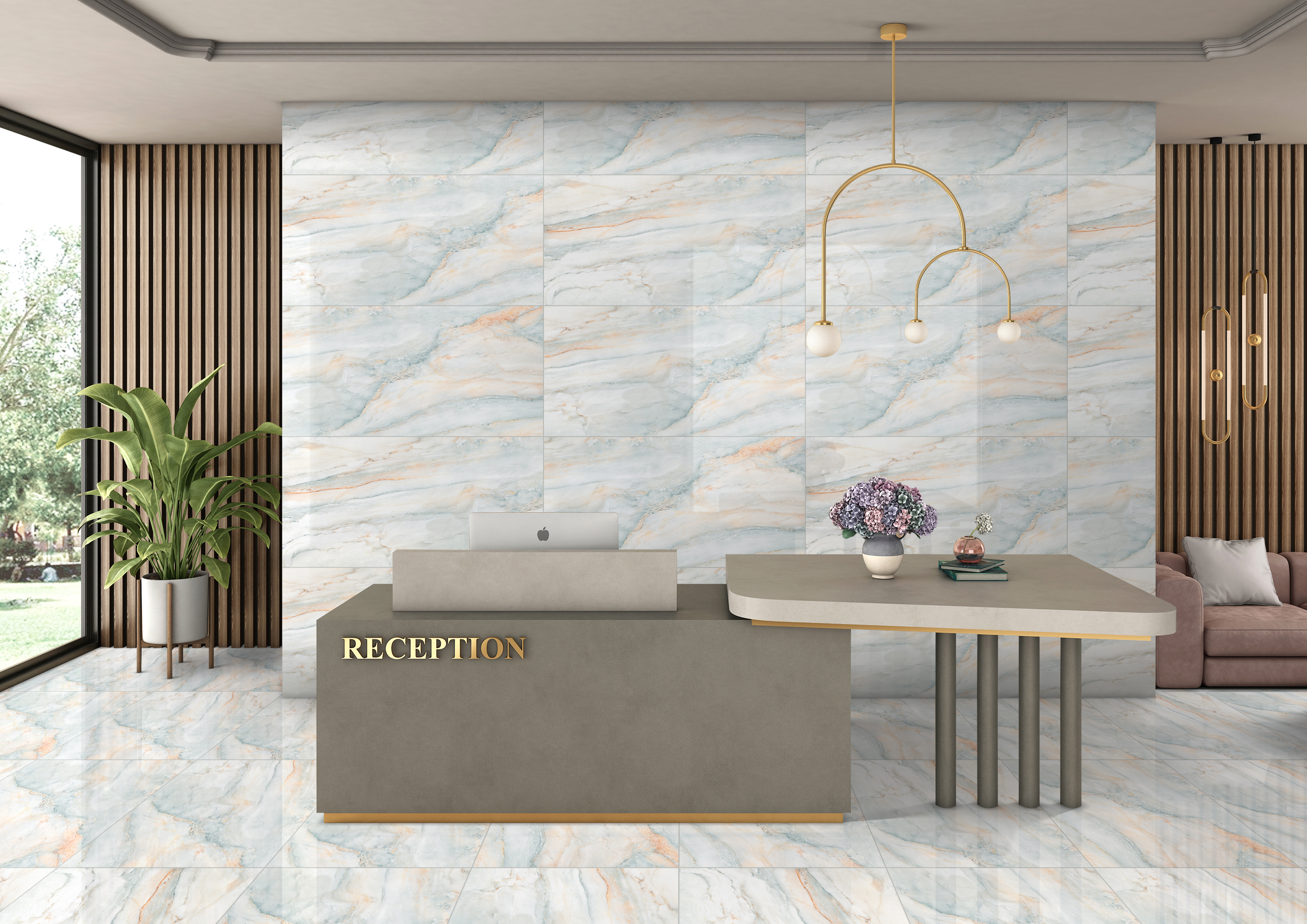 Изображение товара Керамогранит Eternal Plazo Aqua 120x60 см 1.44 м² бежево-голубой