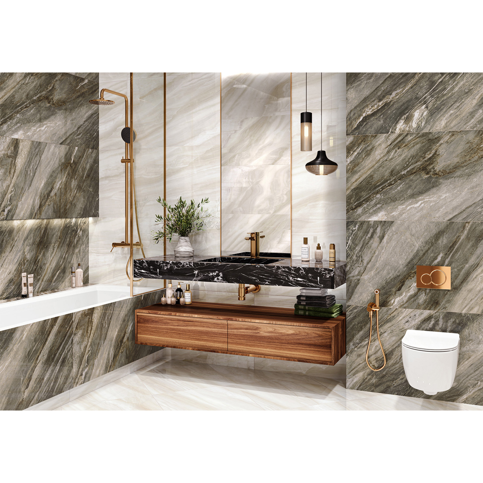 Изображение товара Керамогранит Lcm Davinci Gold 60x120 см молочный шоколад полированный R9