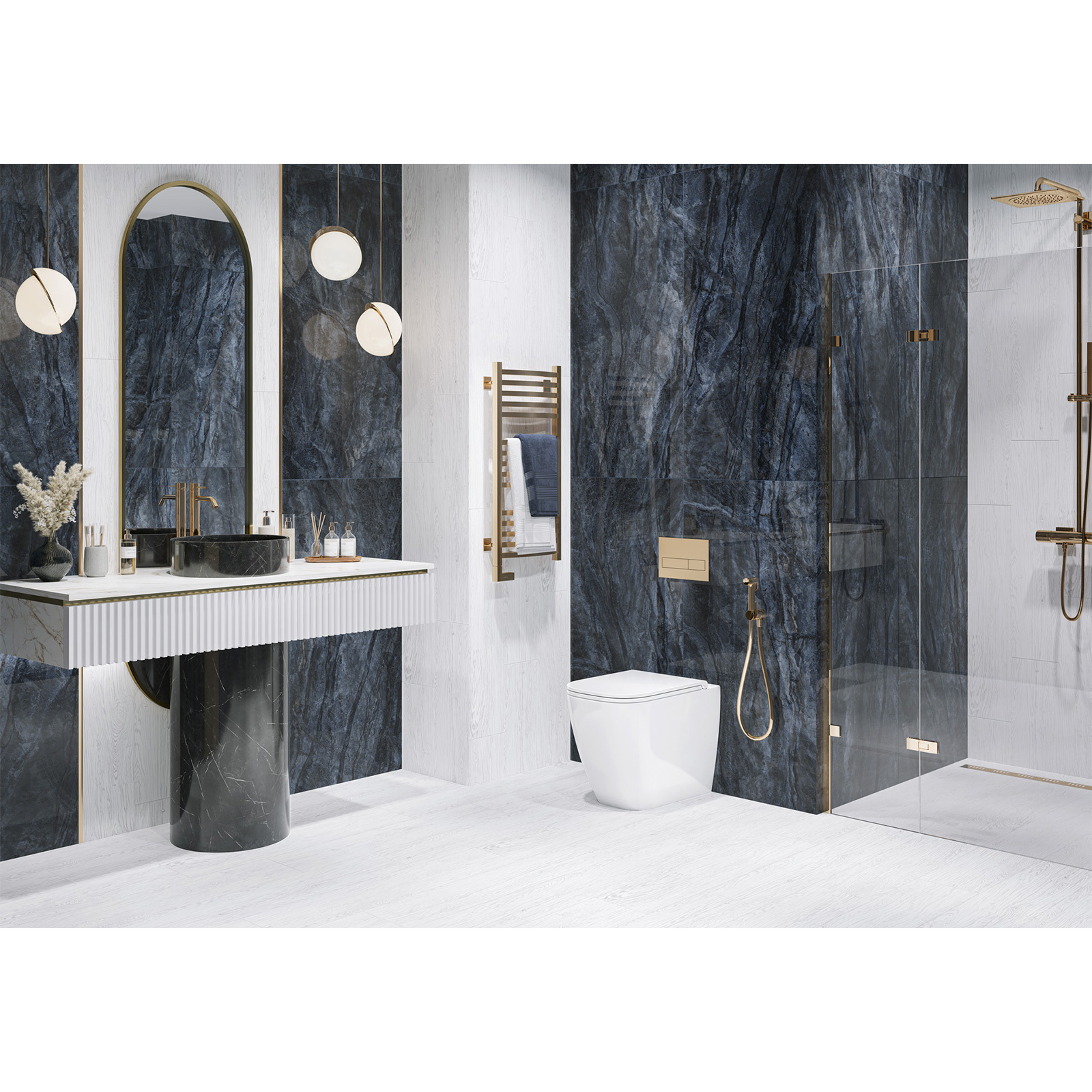 Изображение товара Керамогранит Lcm Cuba blue 60120CBL23HG 60x120см цвет чернильно-синий