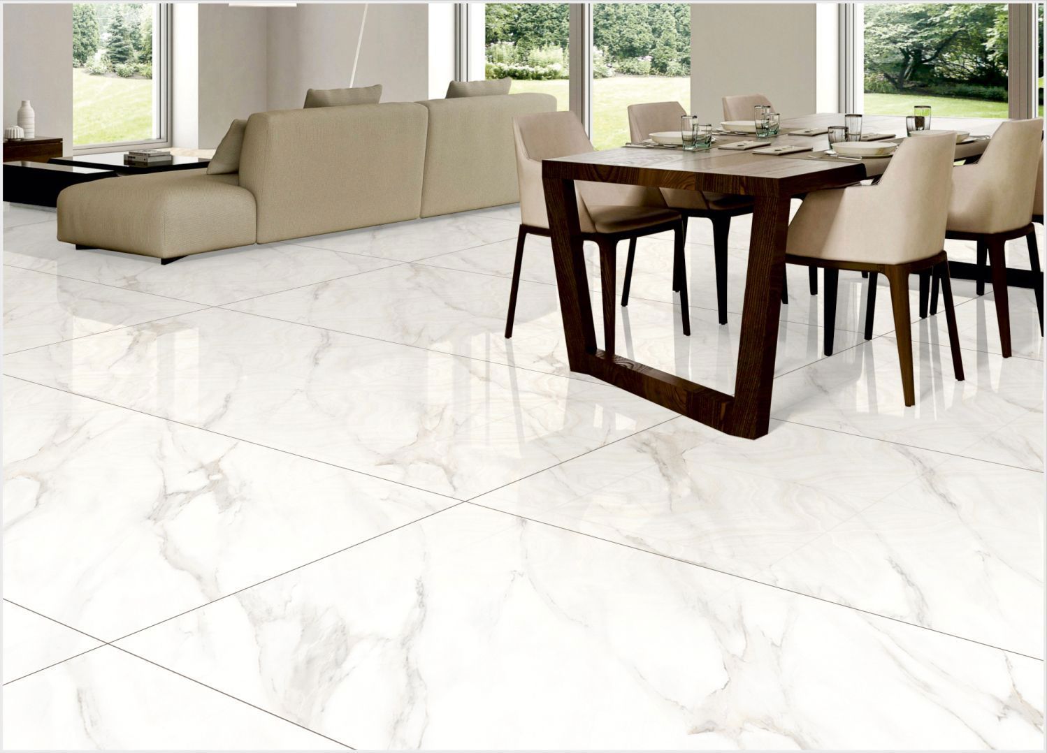 Изображение товара Керамогранит Maimoom ceramica Roman Satvario 60x120 см белый, полированный, мраморный эффект