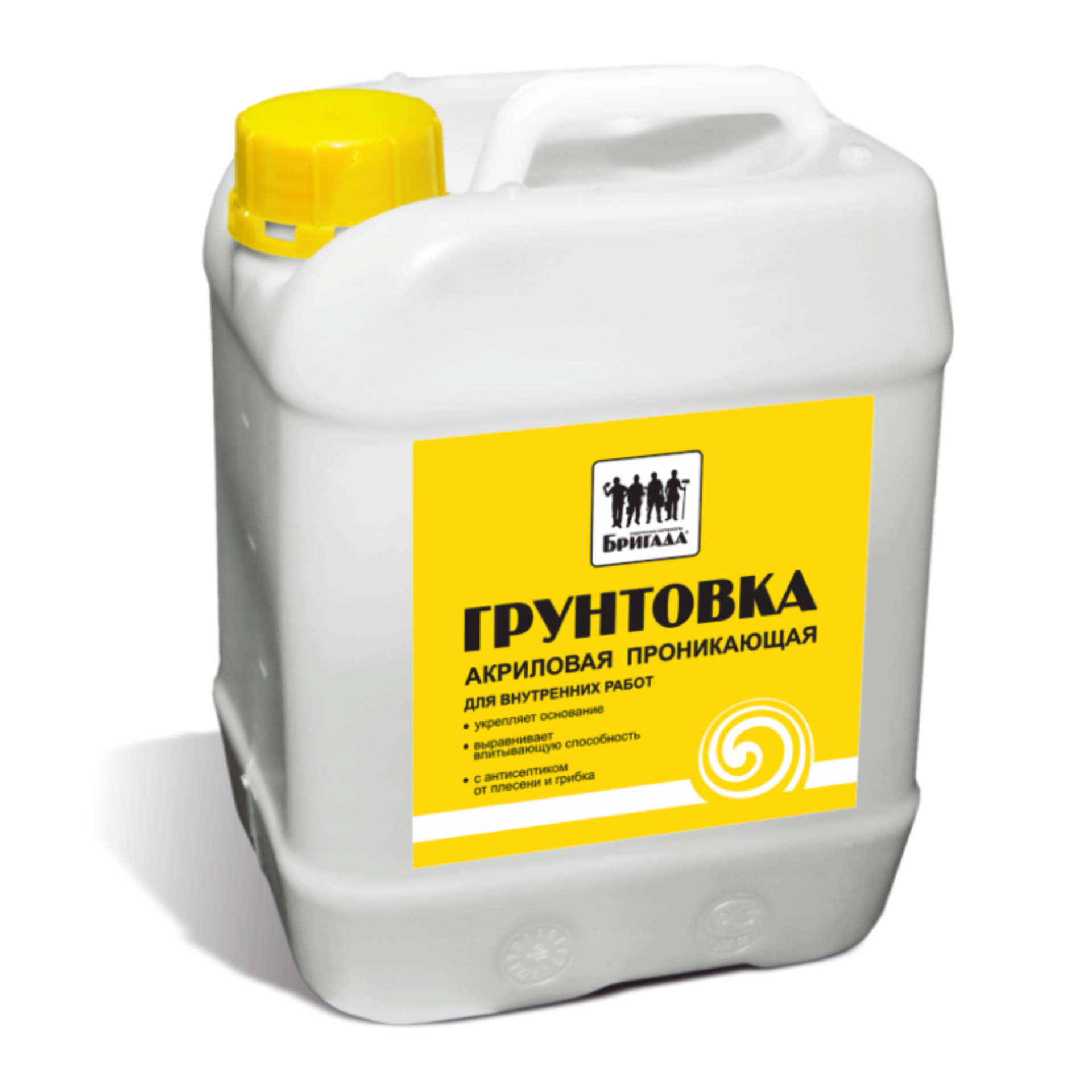 Изображение товара Грунтовка Бригада для внутренних работ бесцветный 5л