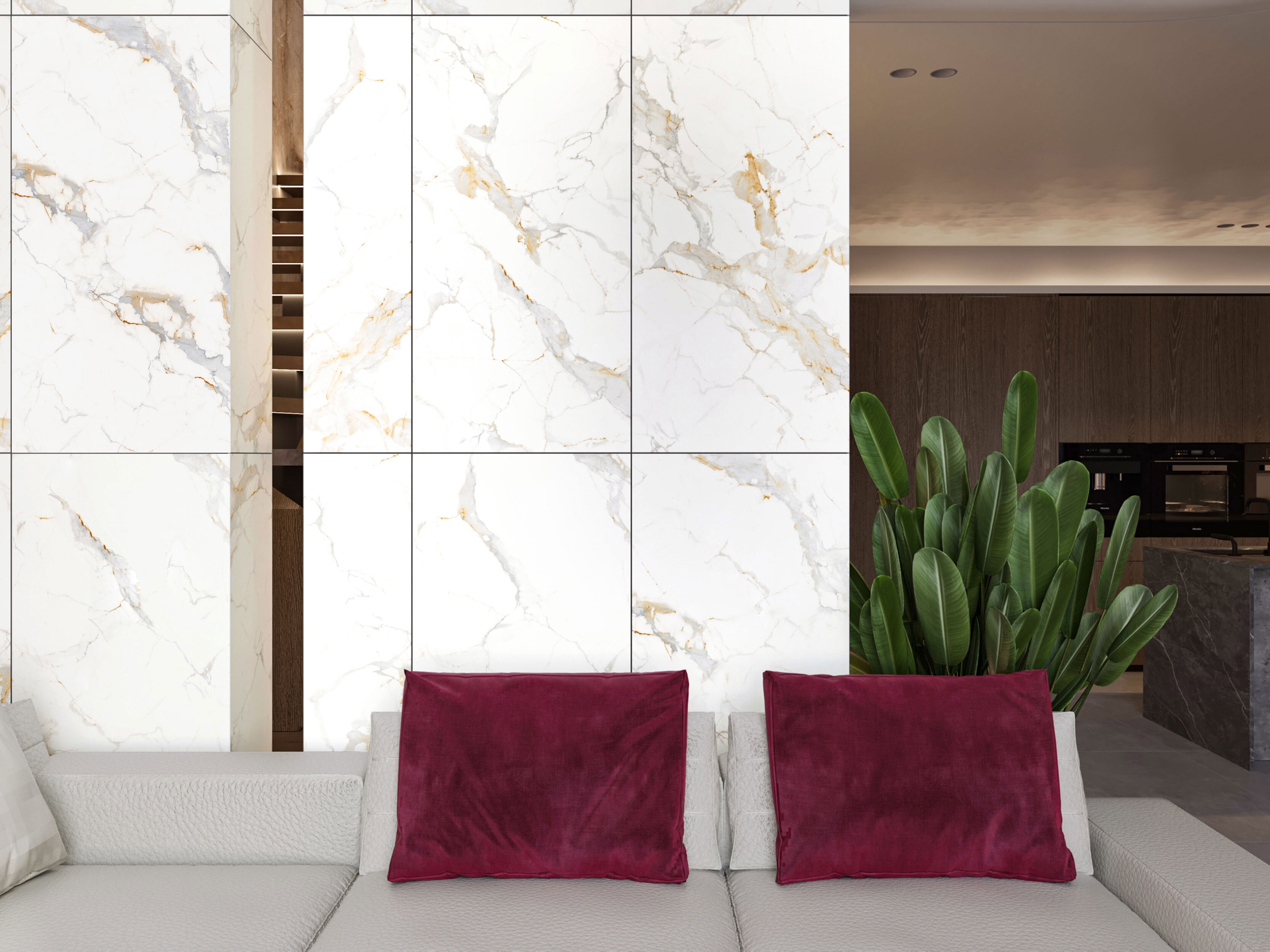 Изображение товара Керамогранит Buono ceramica Marble M4406P 60x120см цвет белый с коричневым Изображение товара Керамогранит Buono ceramica Marble M4406P 60x120см цвет белый с коричневым