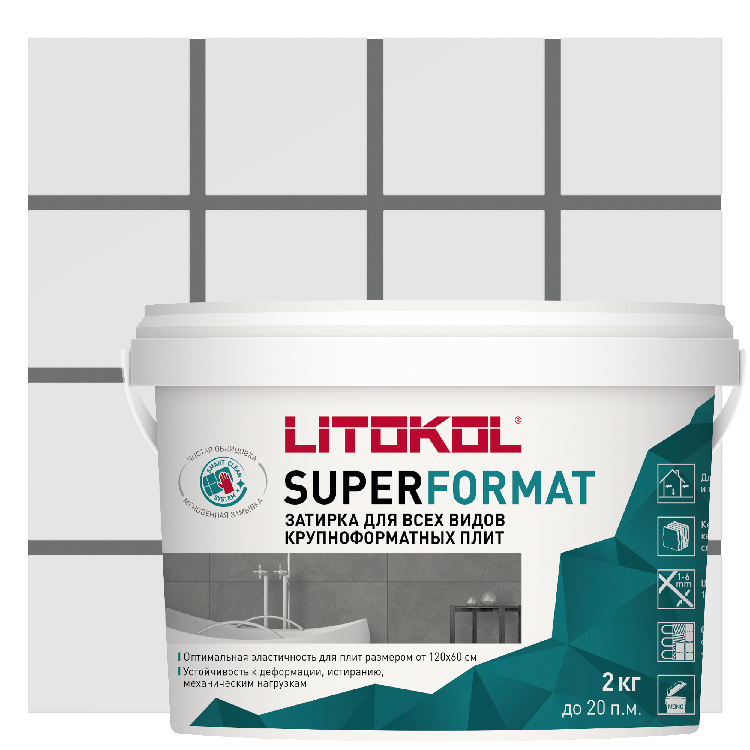 Изображение товара Готовая полиуретановая затирка LITOKOL SUPERFORMAT SF 0.5 кг Антрацит