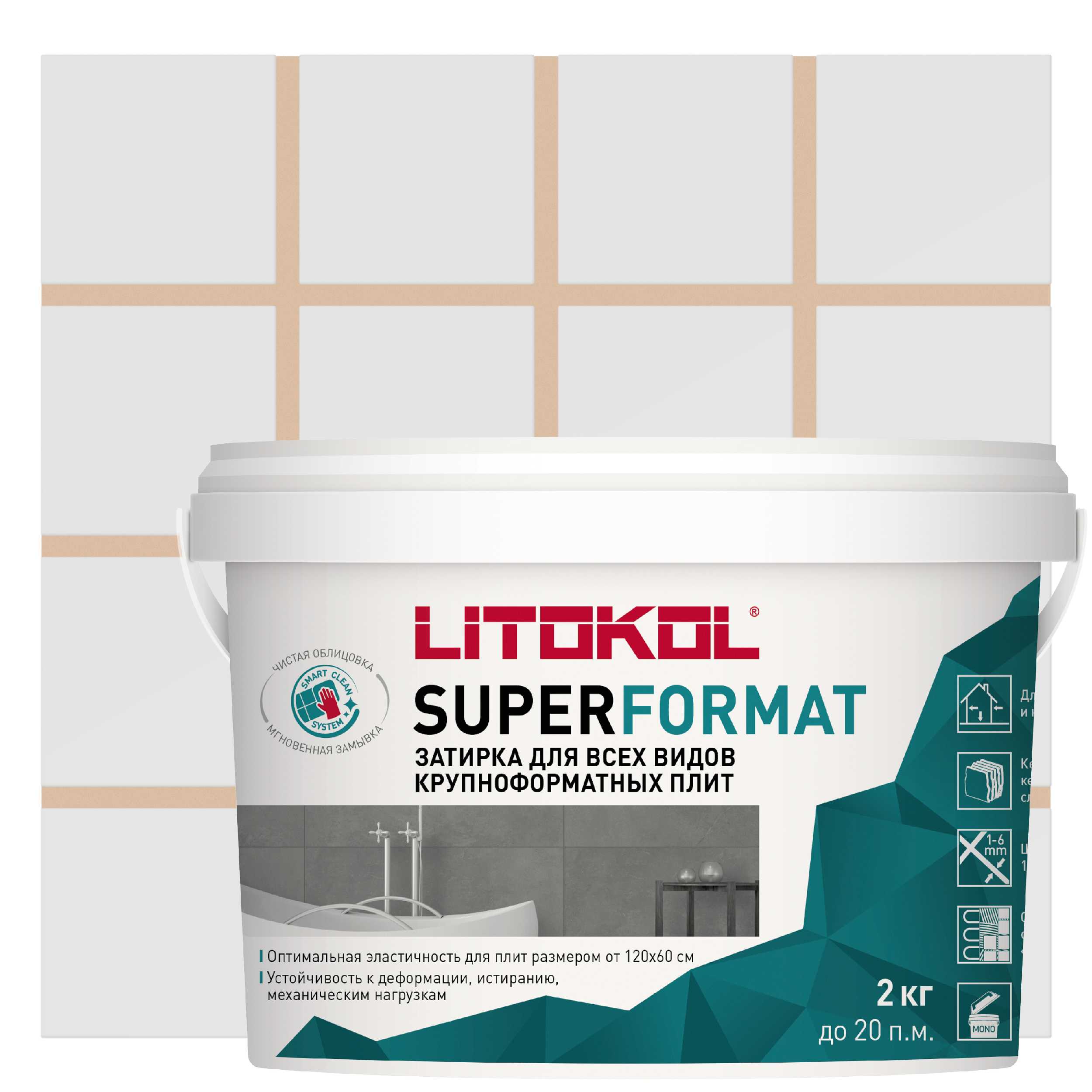 Изображение товара Затирка готовая для крупноформатных плит LITOKOL SUPERFORMAT SF.205 Травертин 2 кг