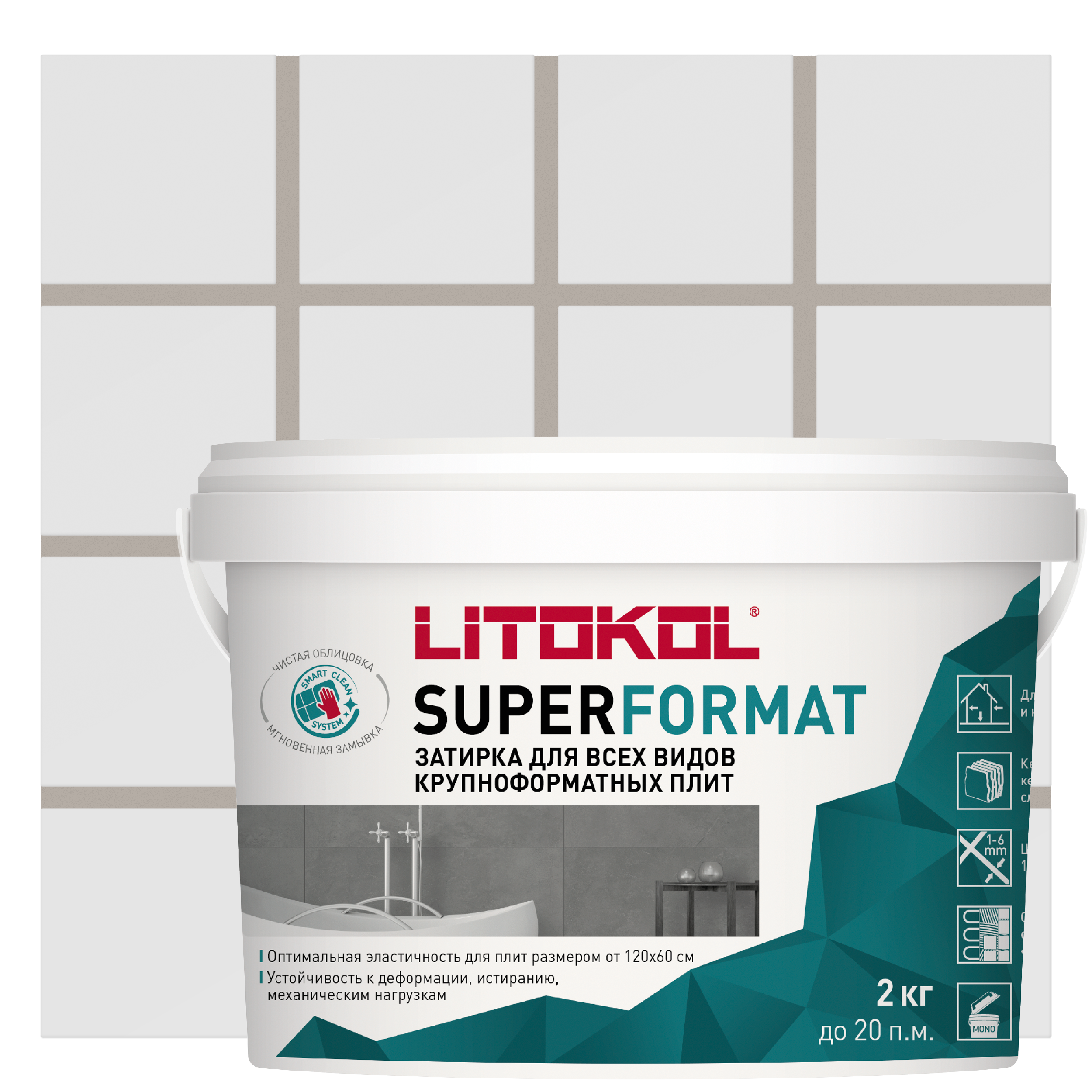 Изображение товара Затирка готовая полиуретановая LITOKOL SUPERFORMAT SF.210 2 кг серо-бежевый