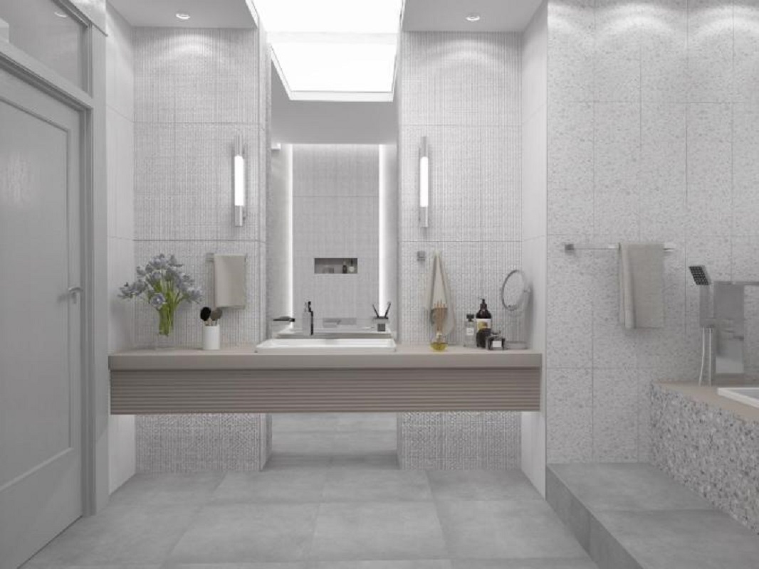 Изображение товара Настенная плитка Kerlife Alba 1285ekb 25.1x71см белая терраццо для стен