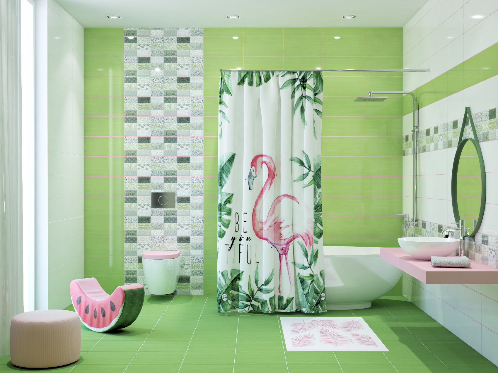 Изображение товара Керамическая плитка Azori Элара 42x42 зеленый глянцевый высока износостойкость