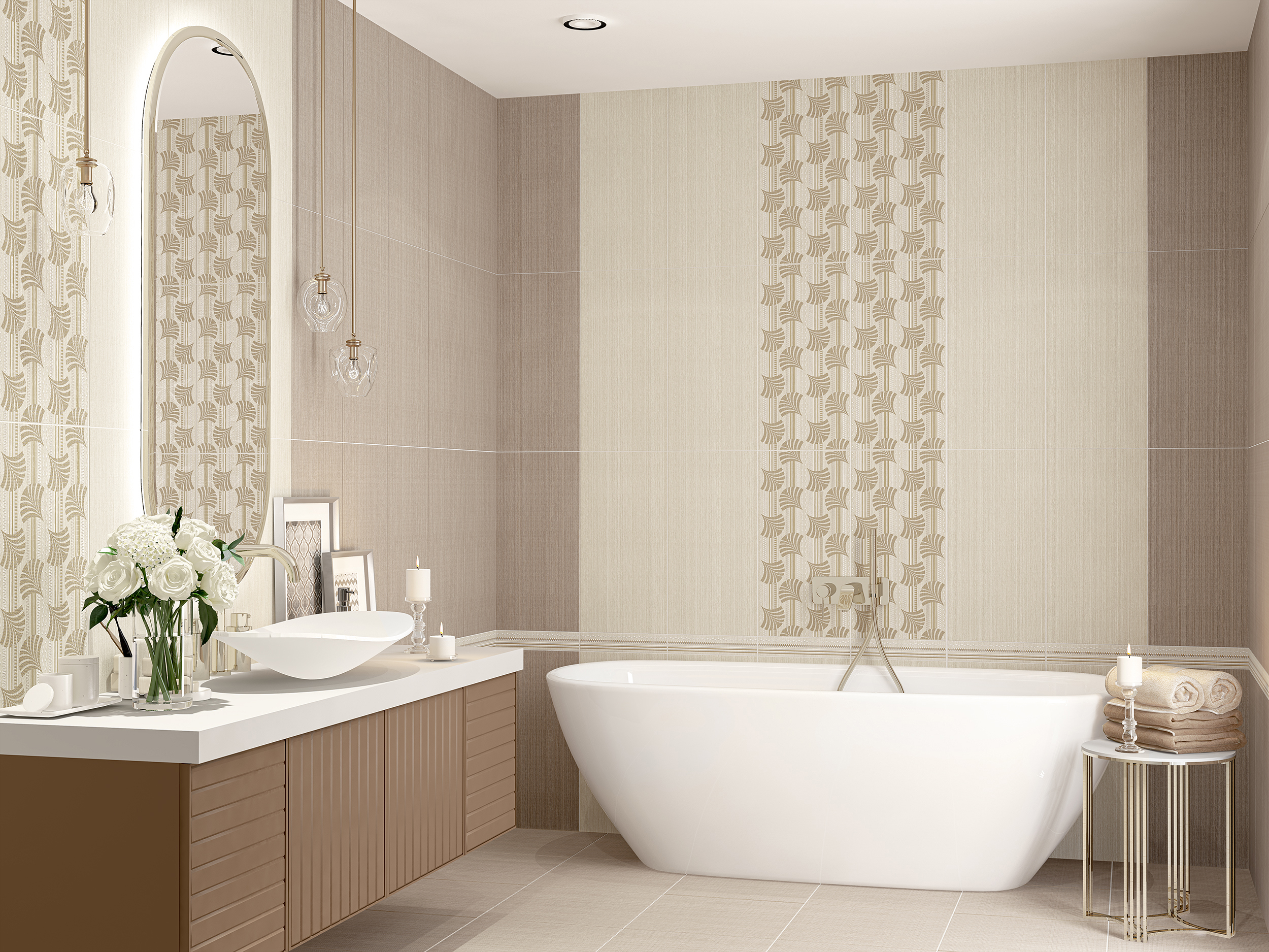 Изображение товара Настенная плитка Azori Romanico 508481101prm 31.5x63см цвет коричневый Изображение товара Настенная плитка Azori Romanico 508481101prm 31.5x63см цвет коричневый