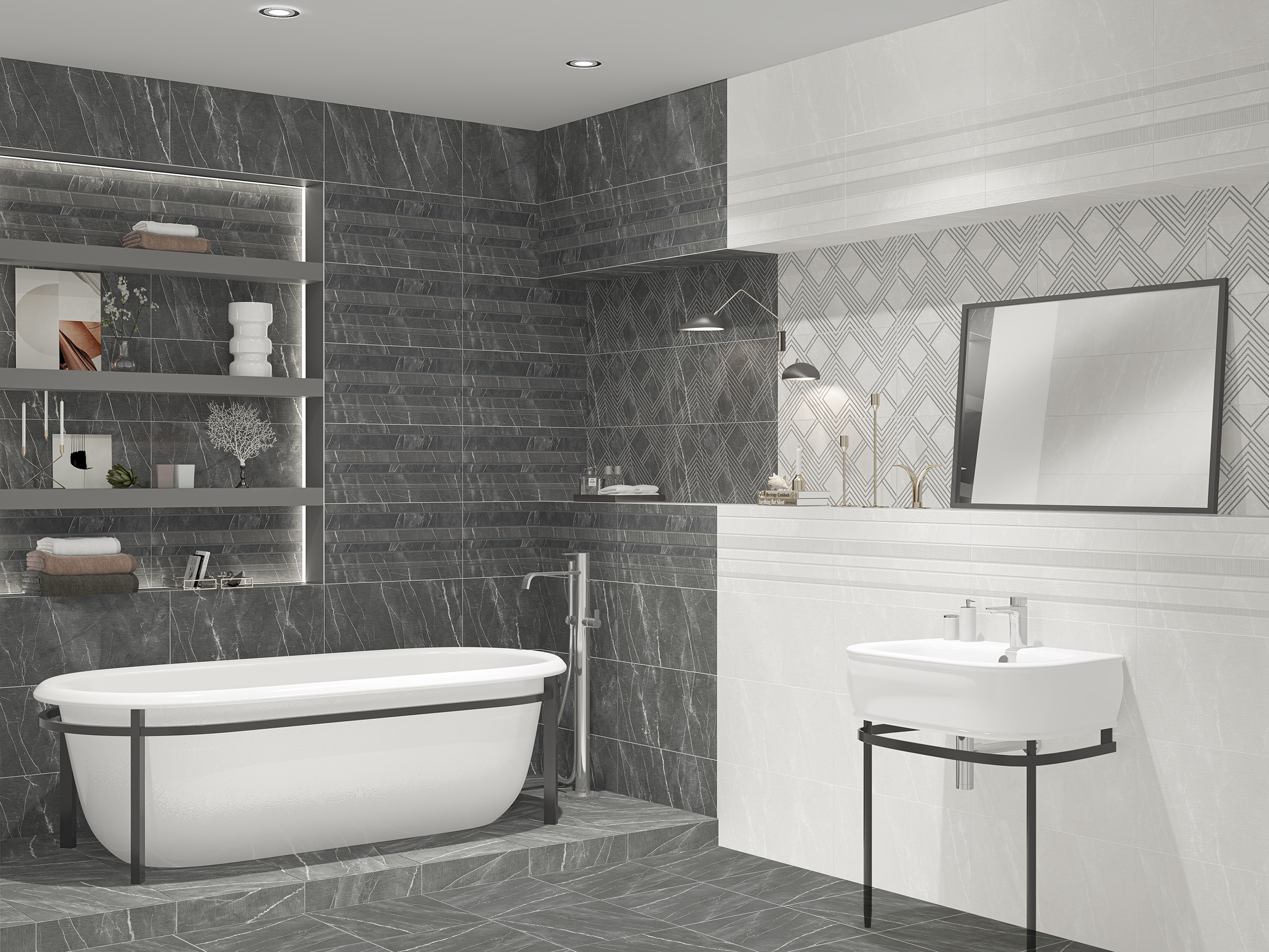 Изображение товара Настенная плитка Azori Hygge 31.5x63 см серого цвета