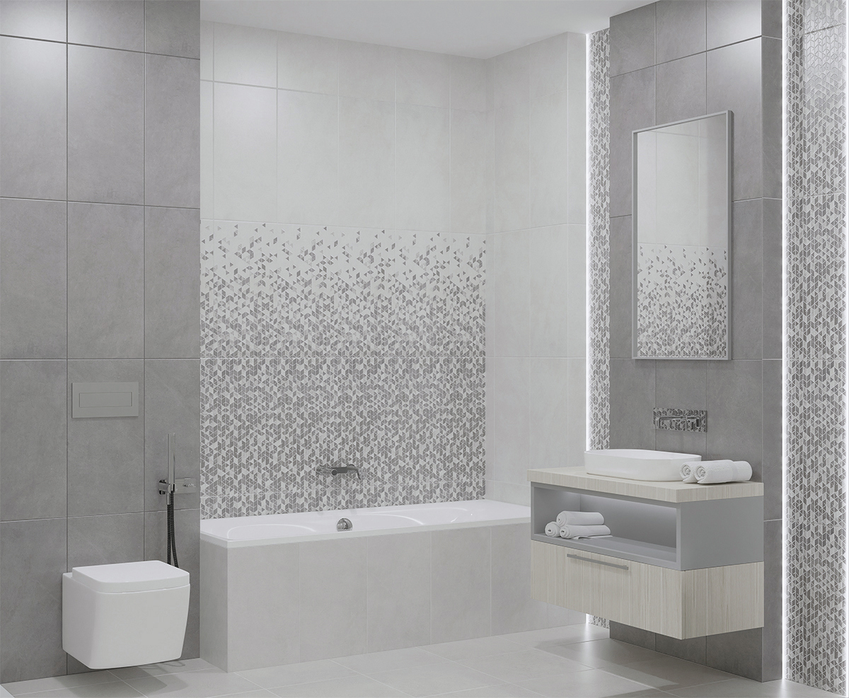 Изображение товара Настенная плитка Azori Artemest 31.5x63 см серого цвета глянцевая