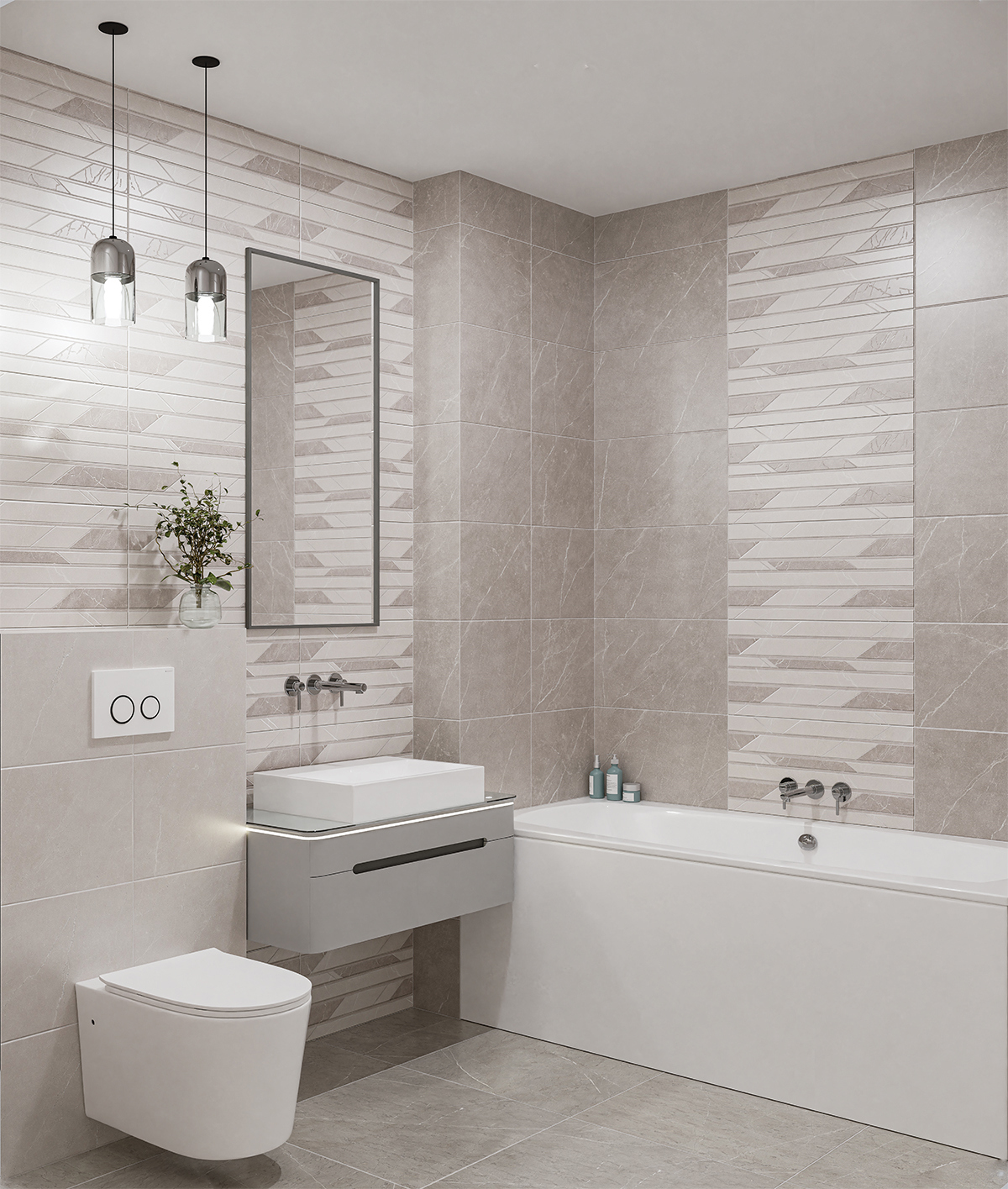 Изображение товара Настенная плитка Azori Ebri 00-00002215ekb серый 31.5x63 см для внутренней отделки