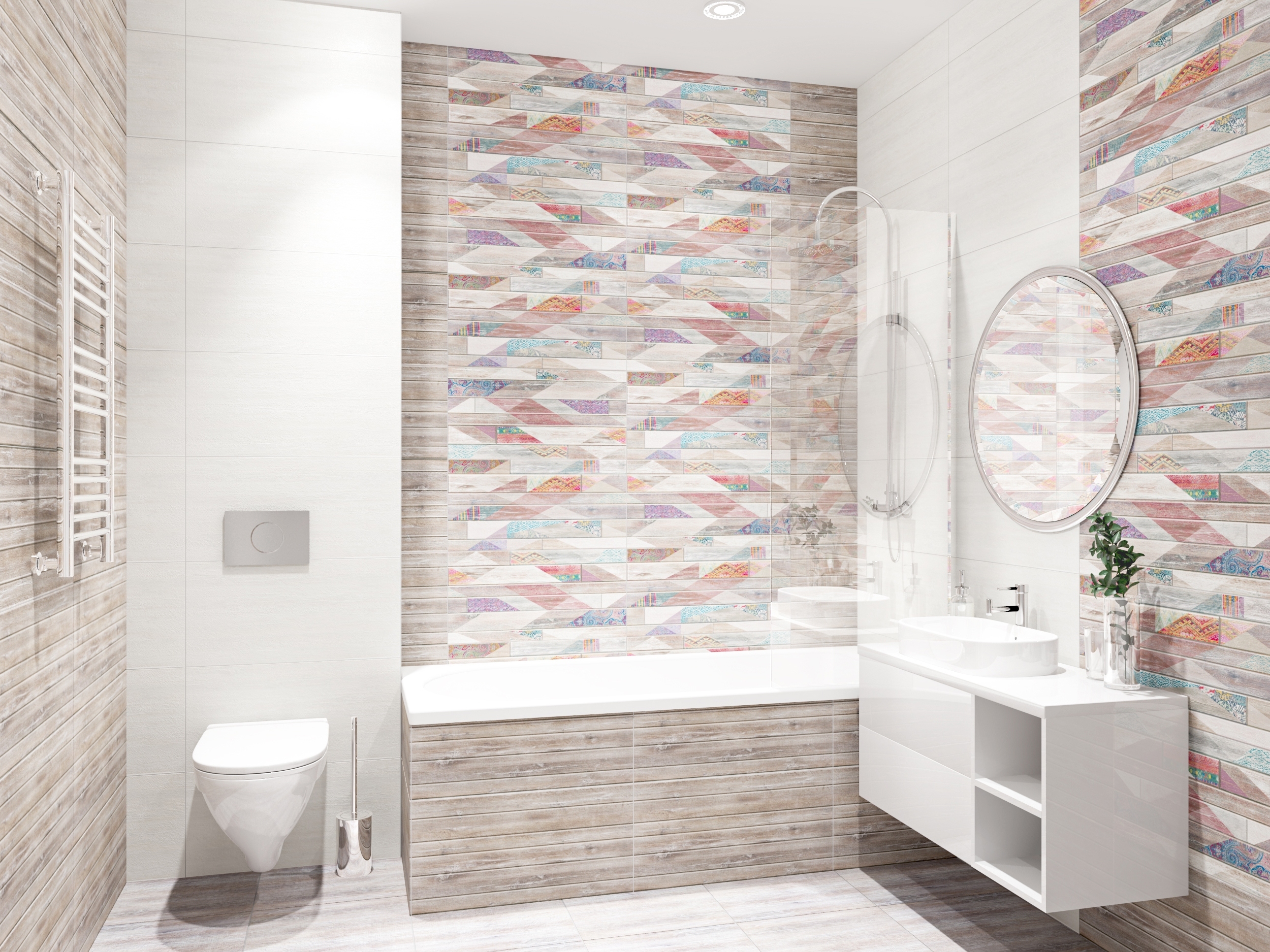 Изображение товара Керамическая настенная плитка Azori Shabby 31.5x63 см многоцветная