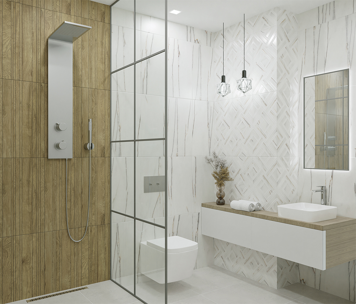 Изображение товара Настенная керамическая плитка Azori Rosso venato 31.5x63см белая для стен