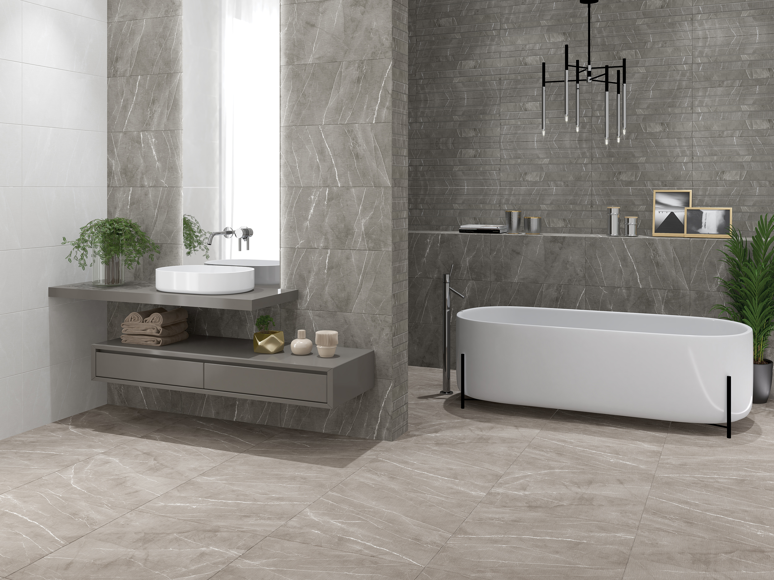 Изображение товара Azori Hygge керамогранит 60x60 см коричневый глянцевый 4 рисунка