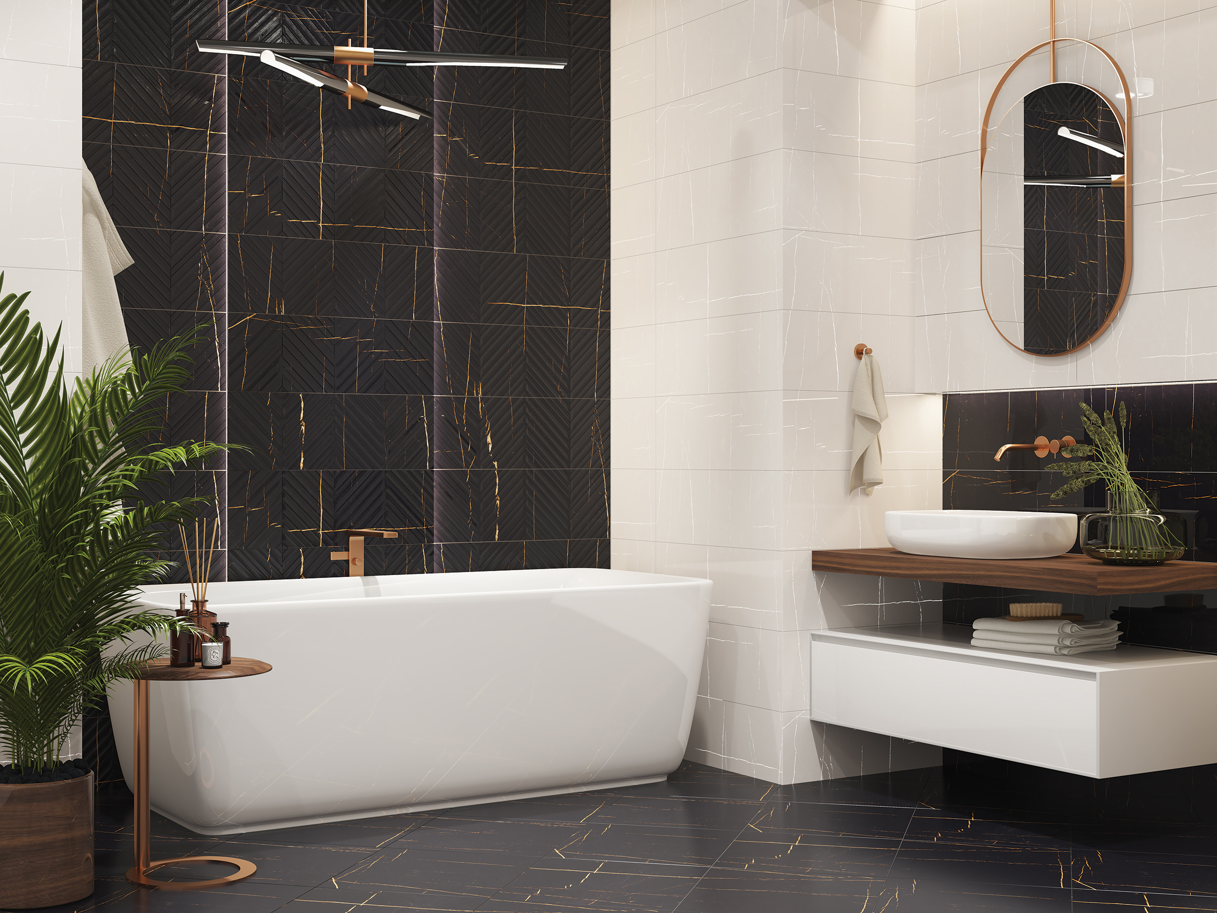 Изображение товара Настенная плитка Eletto Basalt 24.2x70 см белая