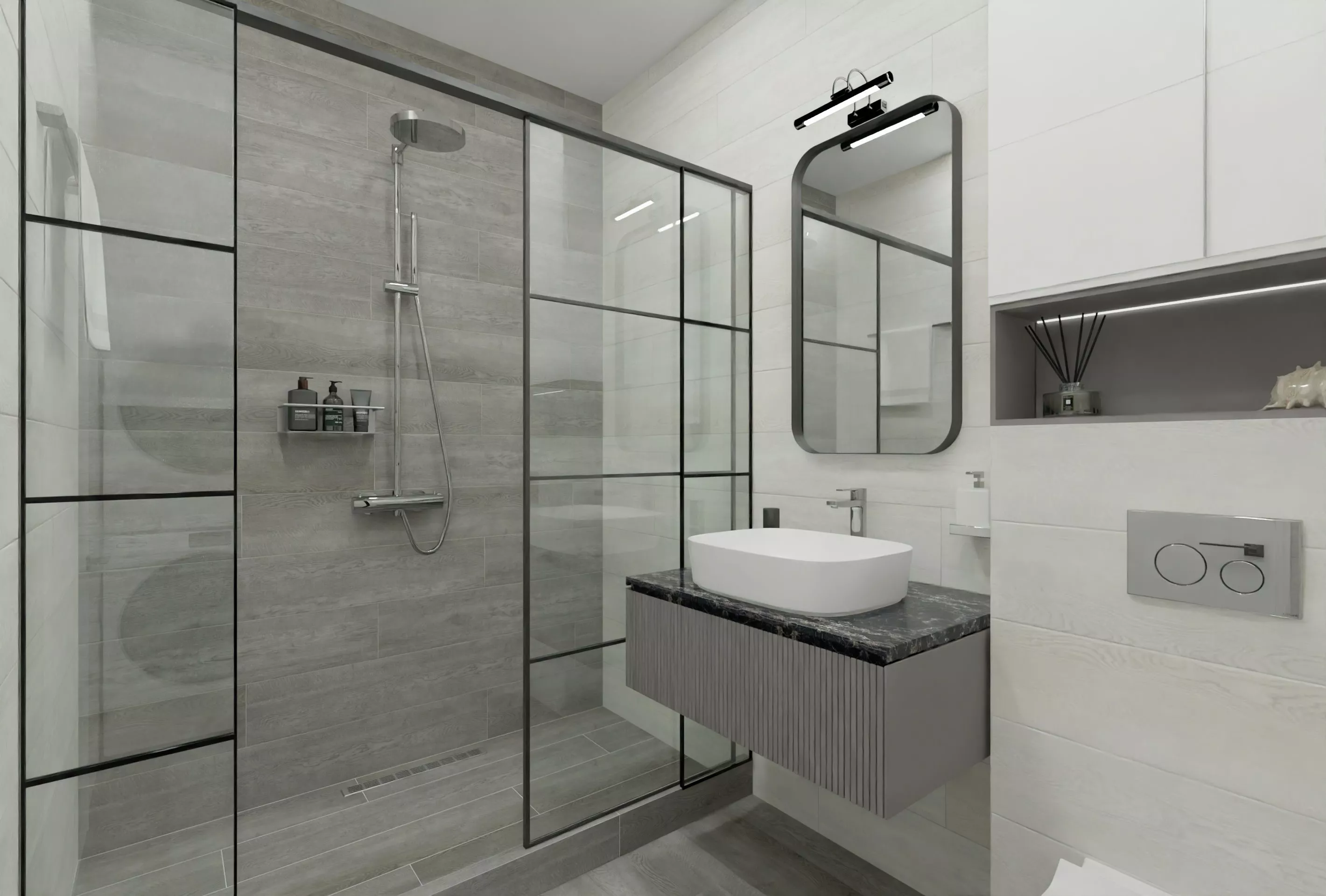 Изображение товара Керамогранит Grasaro Queens G-802/MR 20x120мм серый