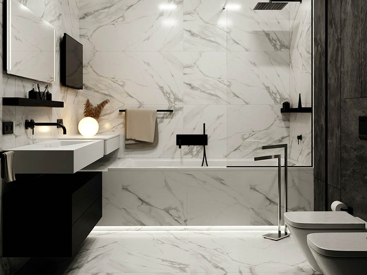 Изображение товара Керамогранит Idalgo home Calacatta 60x120 см цвет слоновая кость