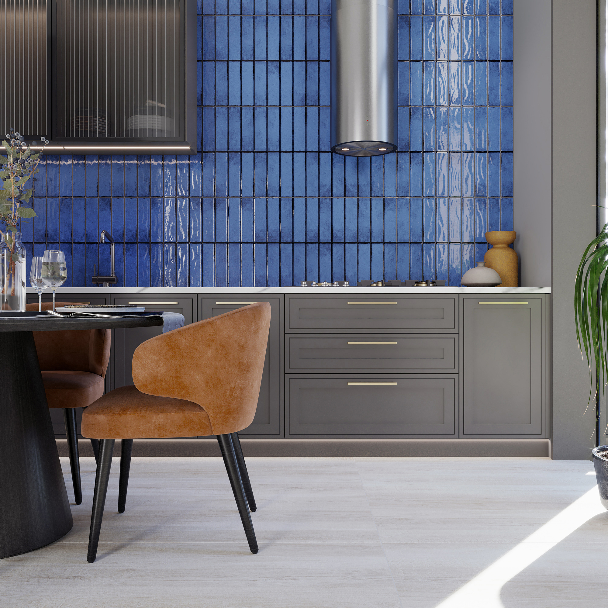 Изображение товара Настенная плитка Керамин Брайт 00-002885prm 7.75x27.5см цвет синий