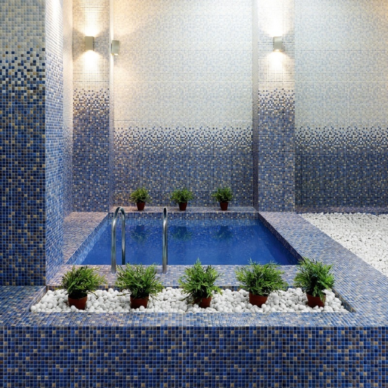 Изображение товара Настенная плитка Керамин Гламур голубая 27.5x40 см для стен интерьера