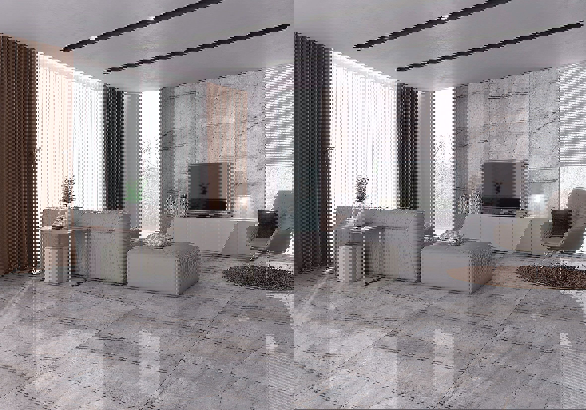 Изображение товара Керамогранит Laparet Obsidian Moss Gray 60x120 см Серый полированный