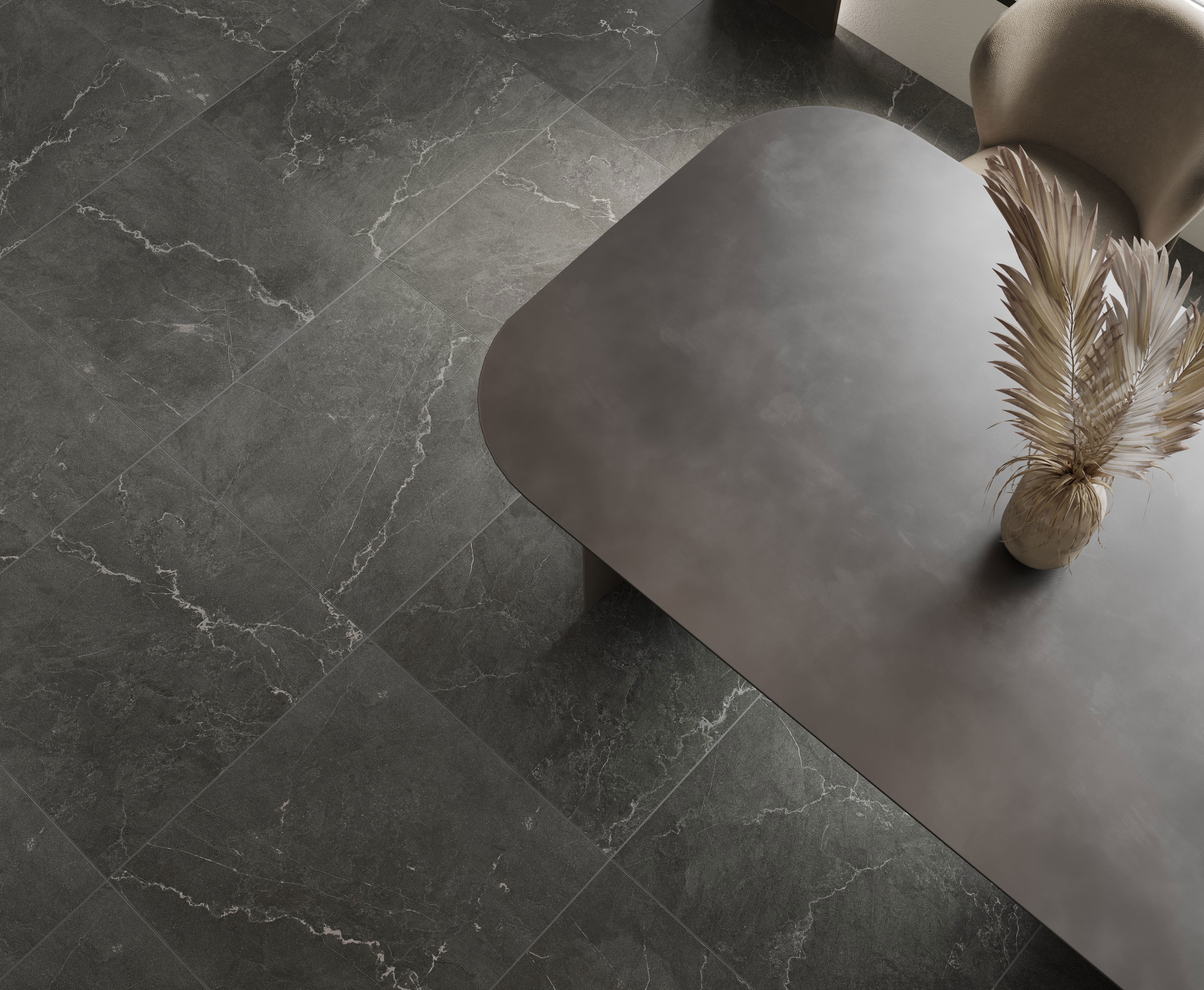Изображение товара Керамогранит Laparet Leda black 60x60 см мрамор серый глянцевый для пола и стен