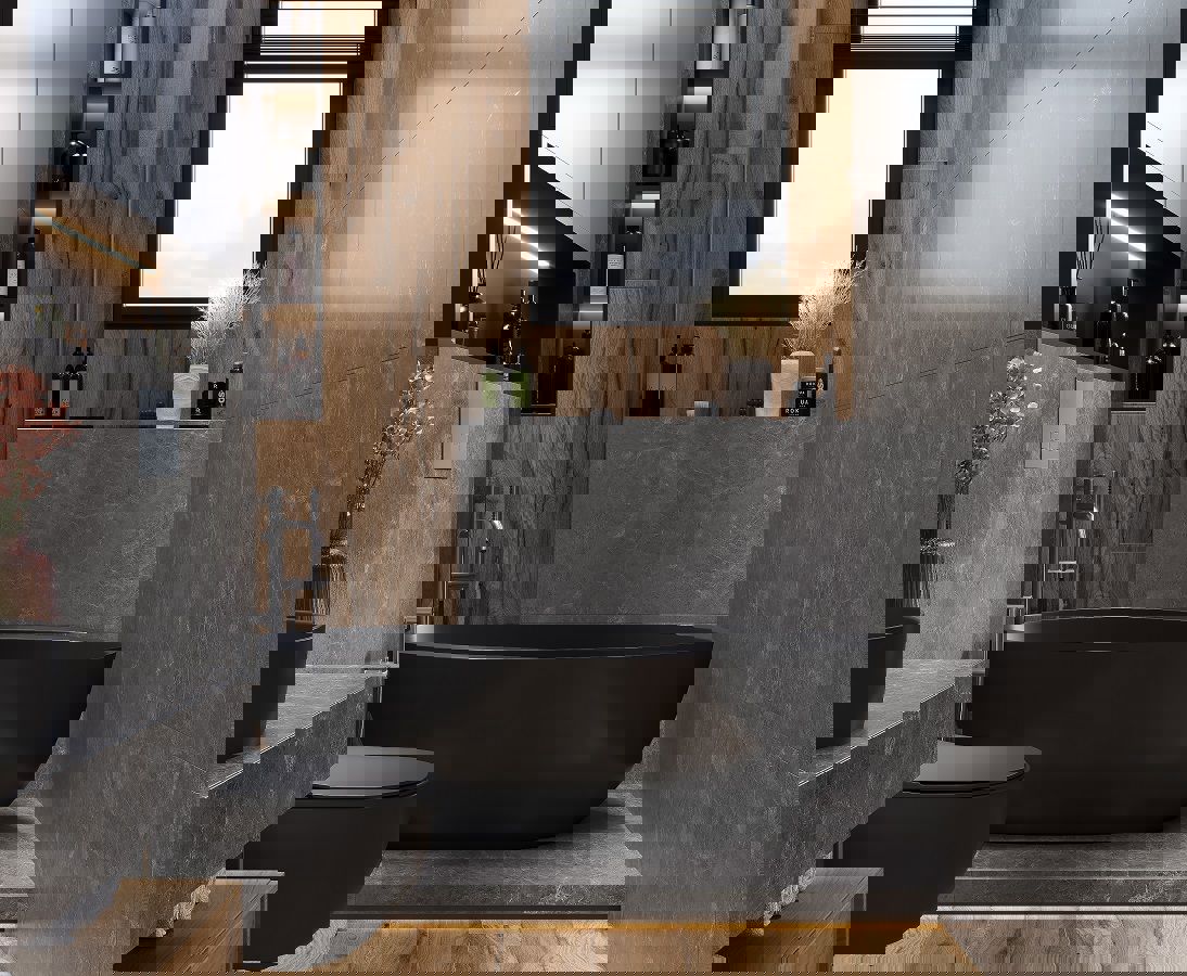 Изображение товара Керамогранит Laparet Runa nero графитовый 60x120 см матовый для пола и стен