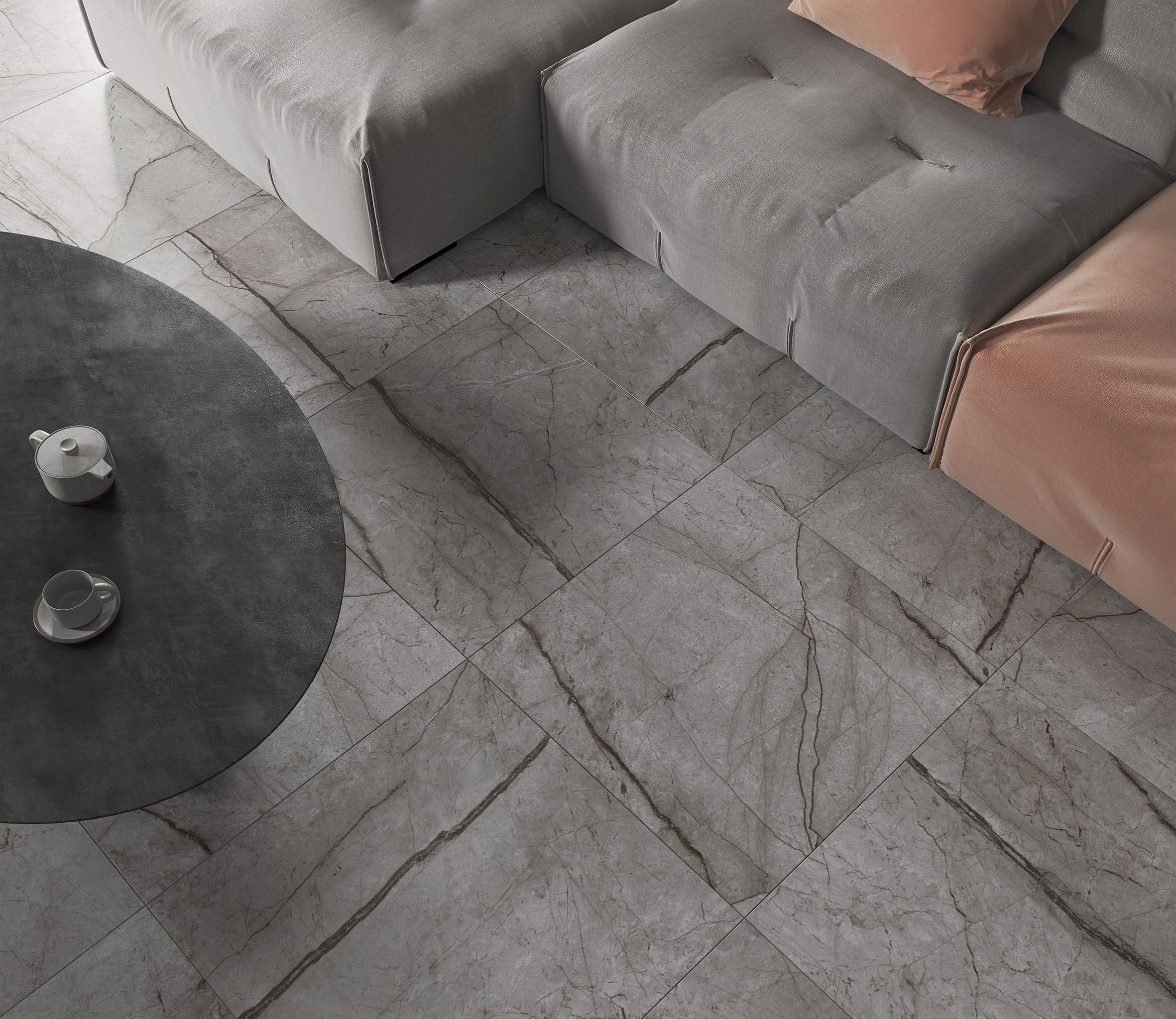 Изображение товара Керамогранит Laparet Obsidian Moss Gray 60x60 см мраморный серый полированный