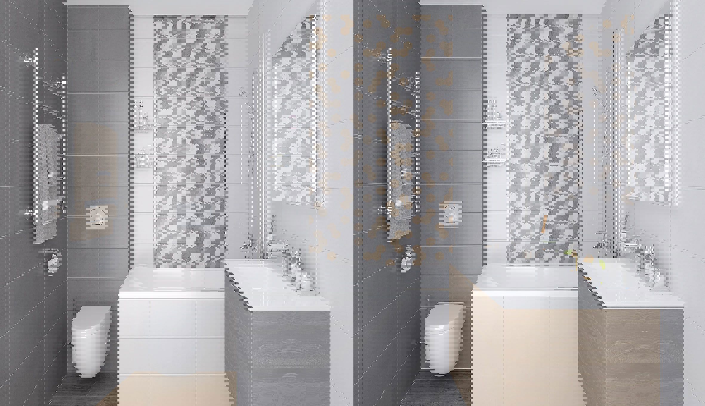 Изображение товара Керамическая настенная плитка Laparet Betonhome серого цвета 20x50 см