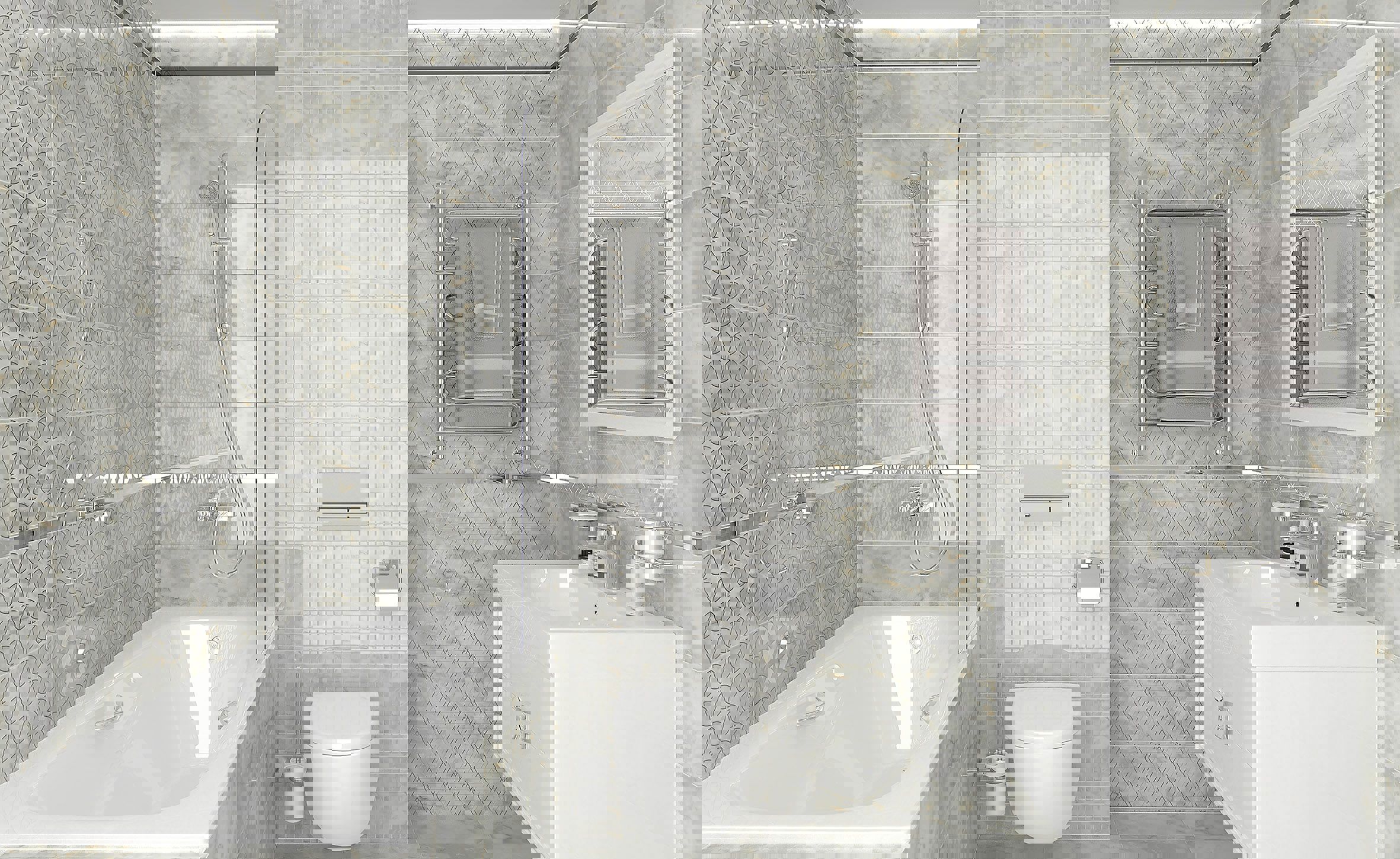 Изображение товара Керамическая настенная плитка Laparet Select 60x20 см серого цвета