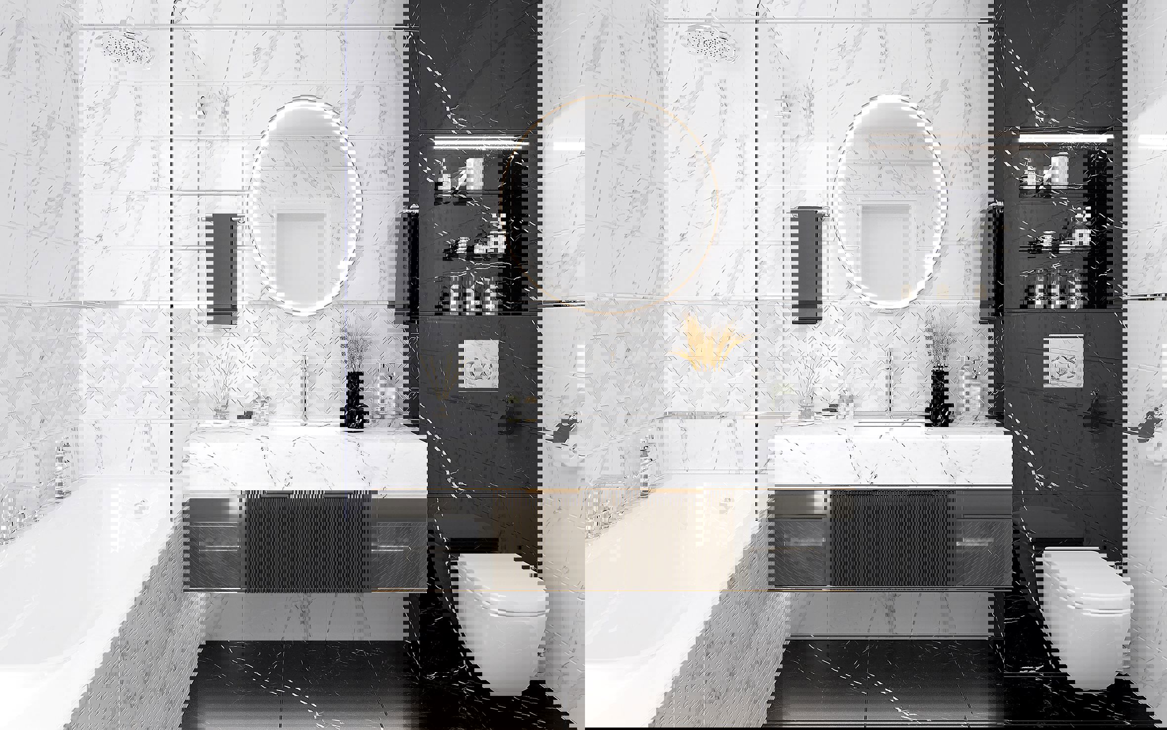 Изображение товара Настенная плитка Laparet Viva белый 60x20 см мраморный эффект Россия