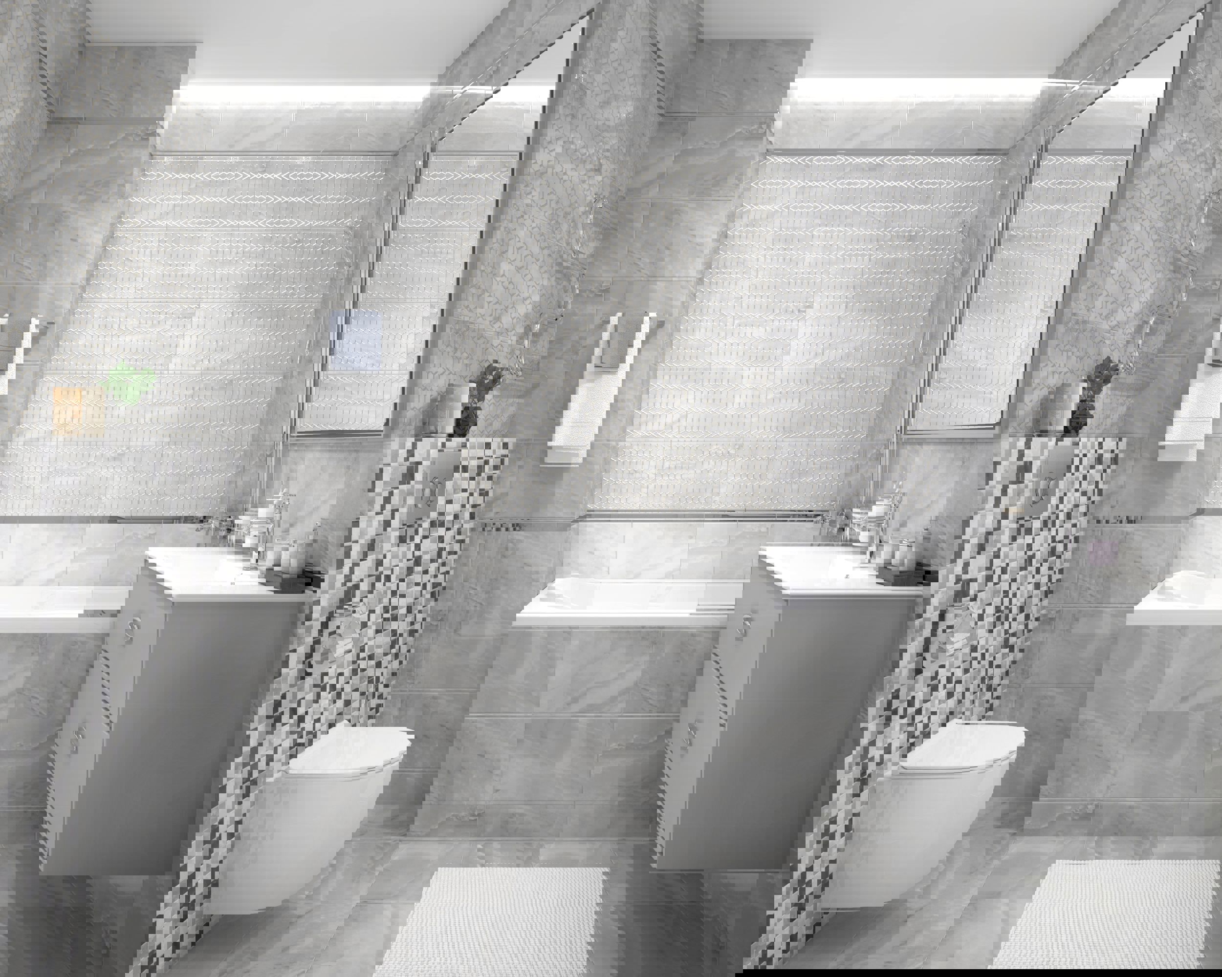 Изображение товара Настенная плитка Laparet Prime серый 25х50 см