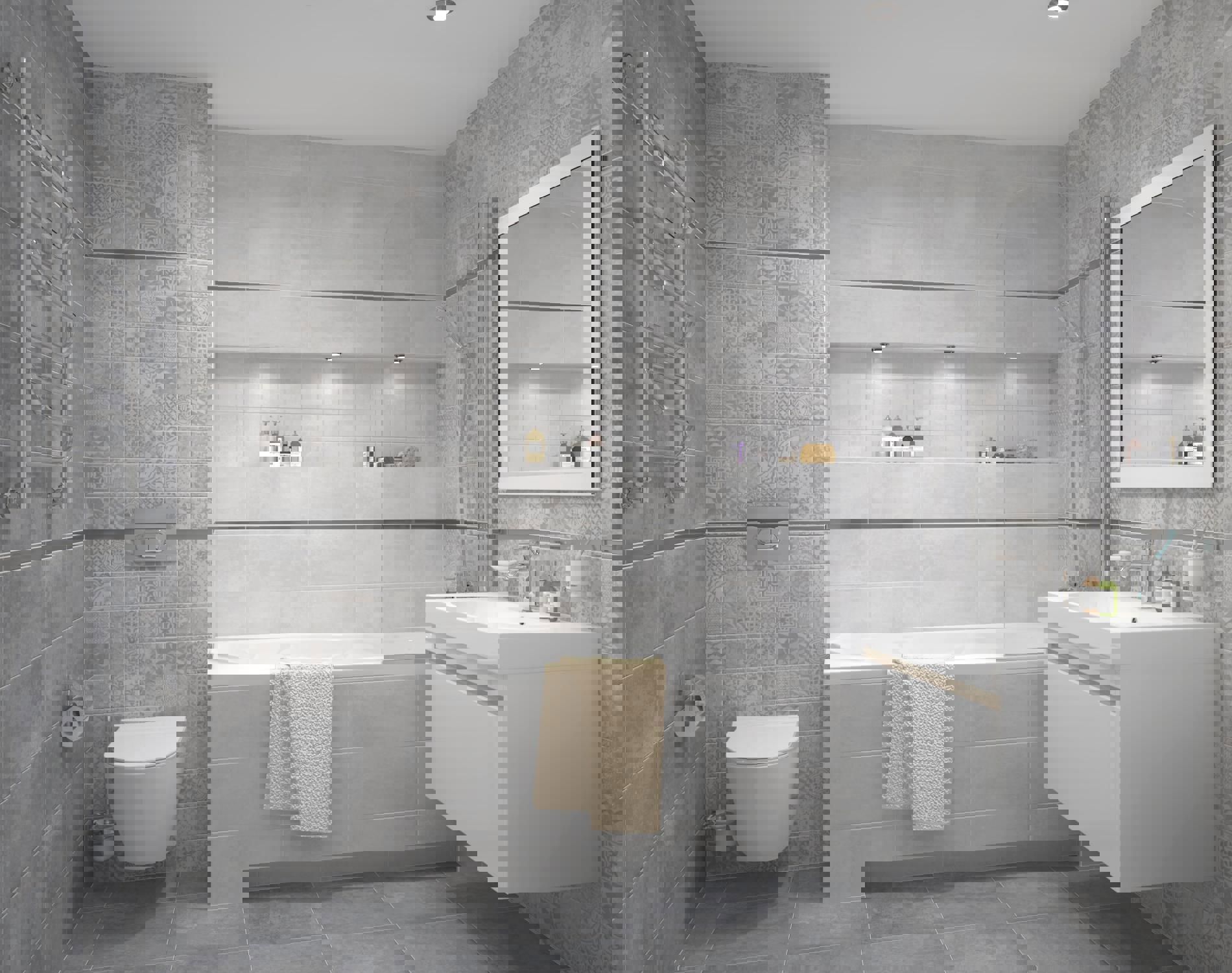 Изображение товара Настенная плитка Laparet Bastion серый 40х20 см бетон структурированная