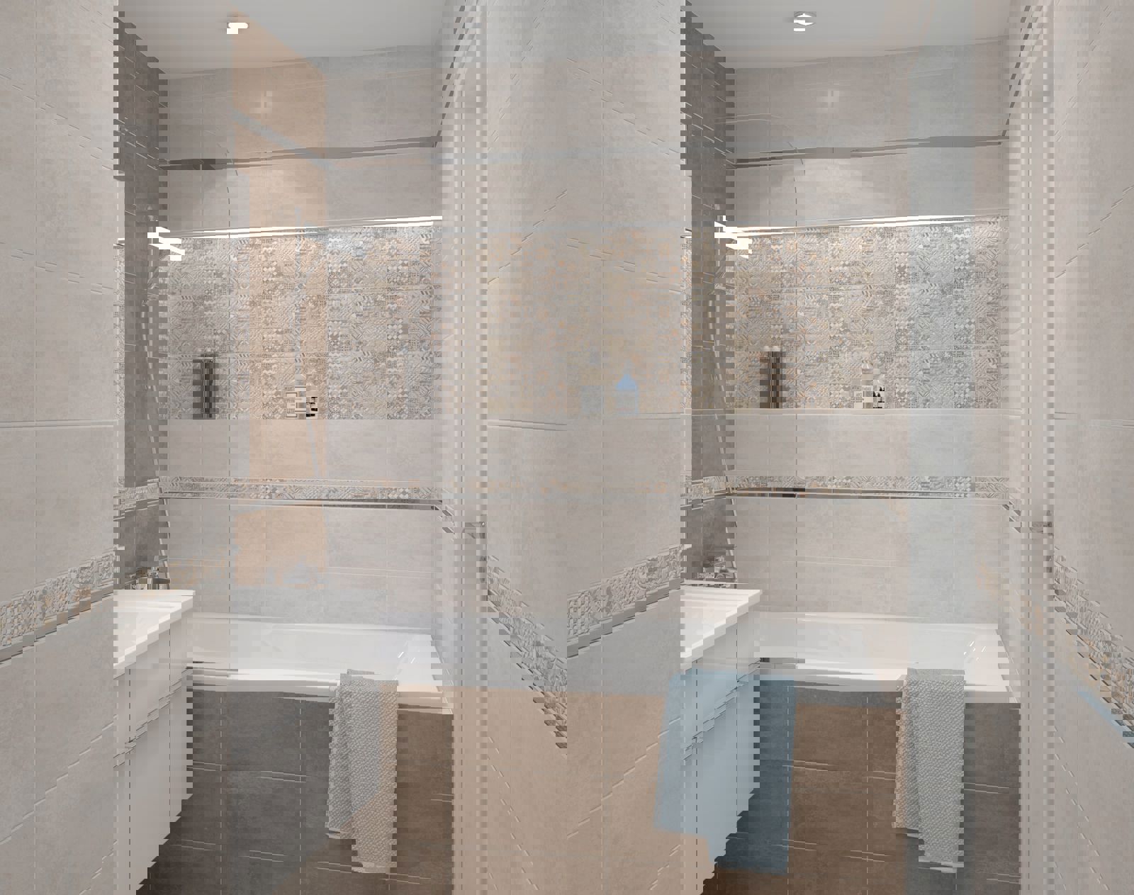 Изображение товара Керамическая настенная плитка Laparet Bastion коричневая 40x20 см