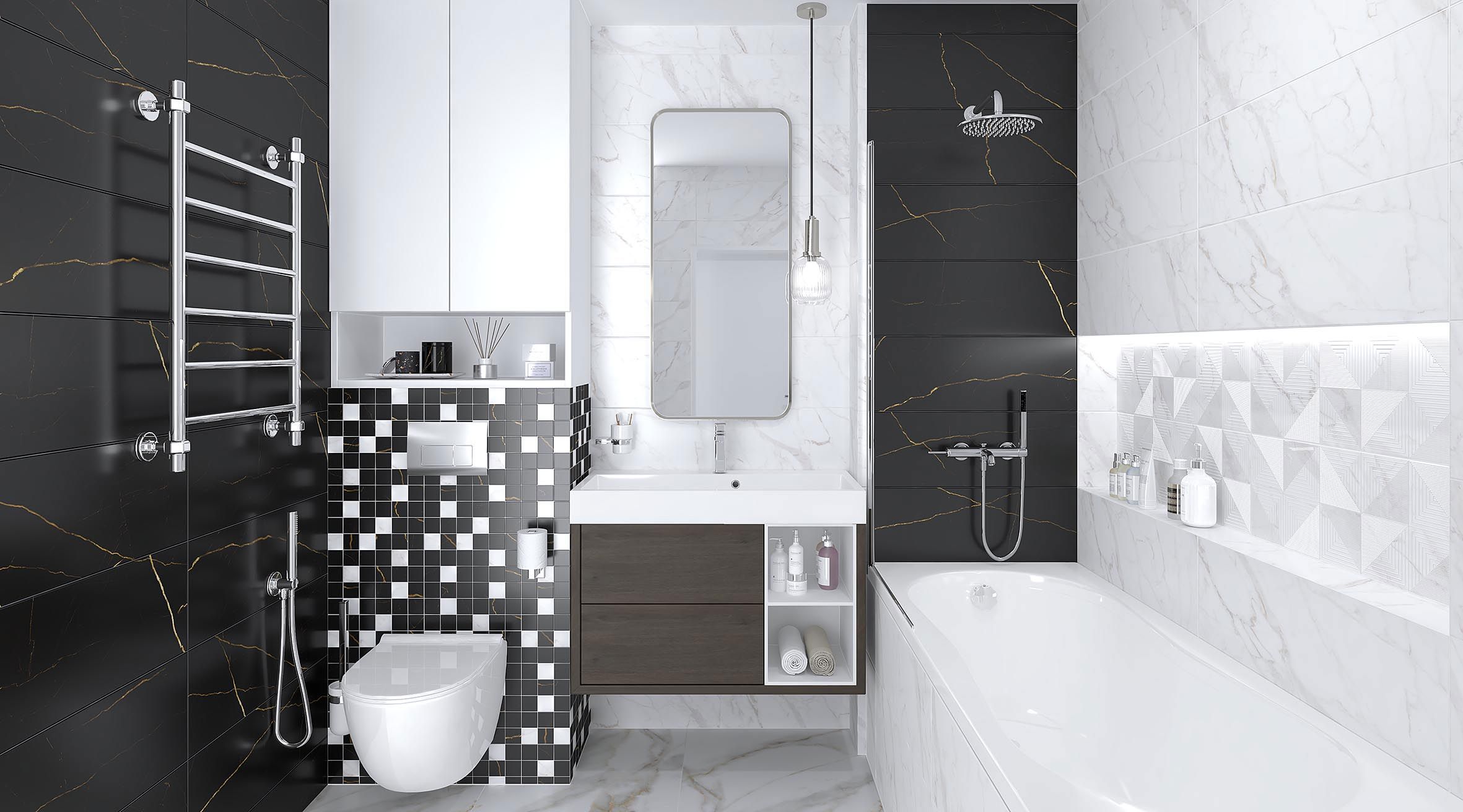 Изображение товара Настенная плитка Laparet Real х9999281560 kra 25x75см цвет чёрный