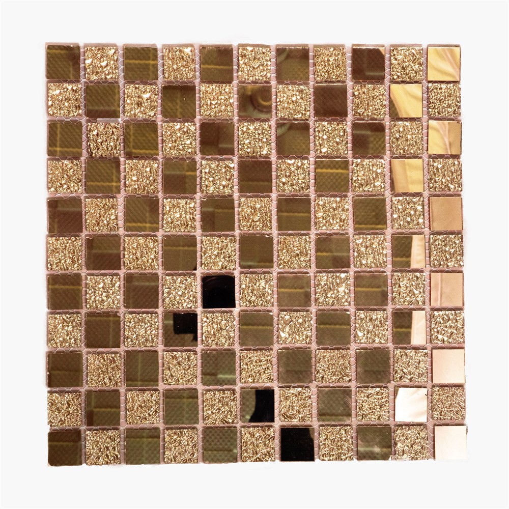 Изображение товара Декоративная зеркальная мозаика Керамоград 30x30 см золотая