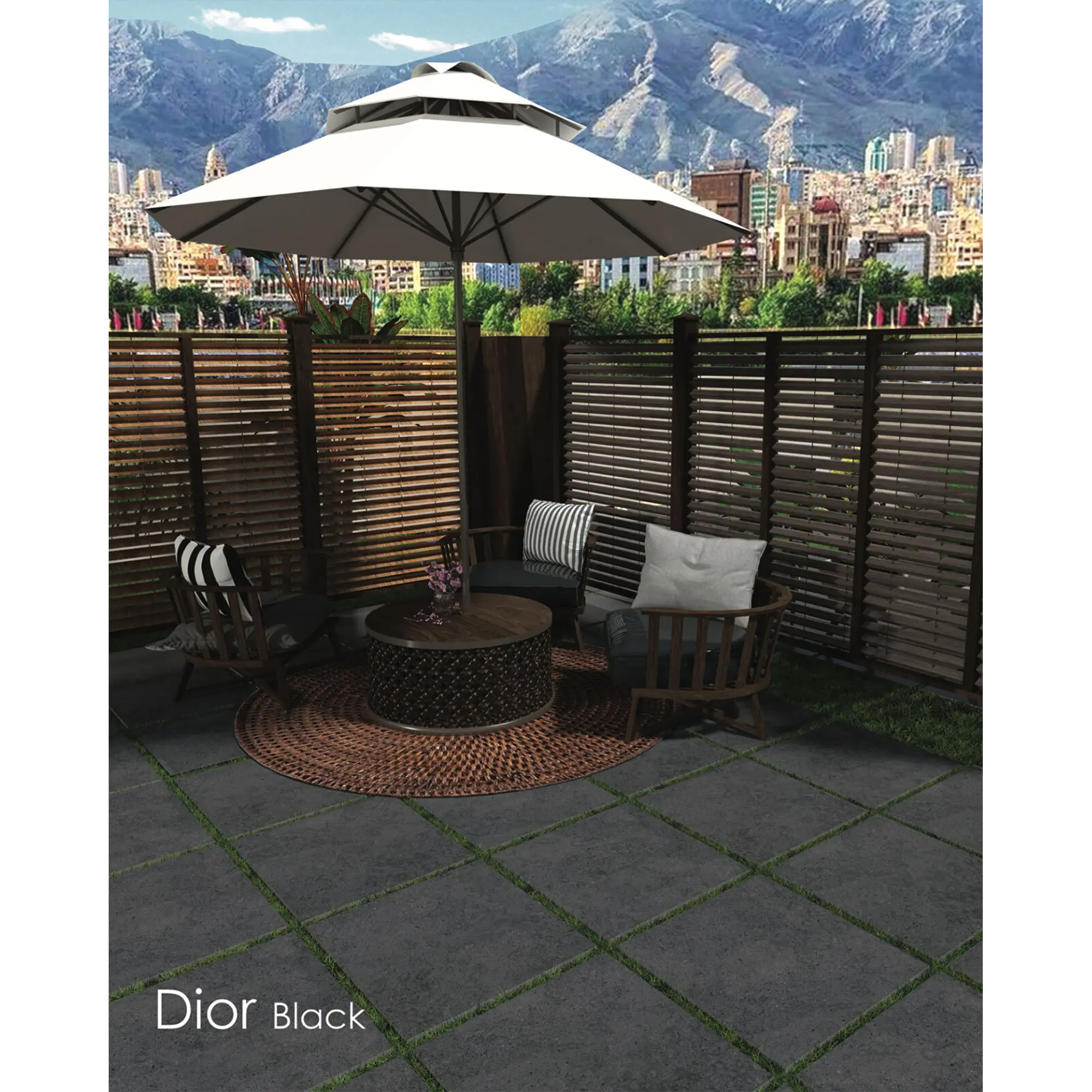 Изображение товара Керамогранит КЕРАМОПРО Dior black 60x60см - черный, морозостойкий, матовый