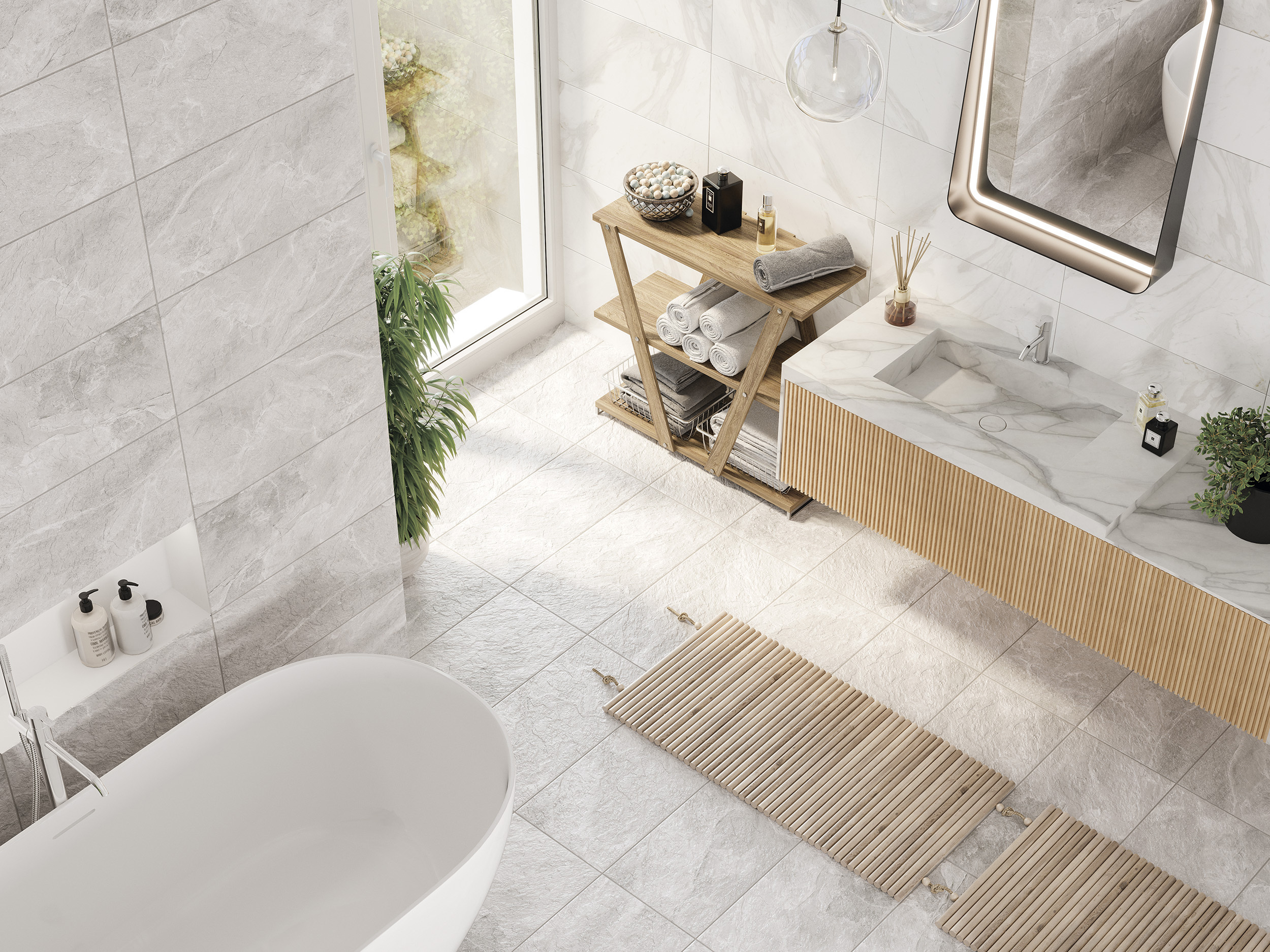 Изображение товара Керамогранит Cersanit Infinity IN4L402 29.7x59.8 см серый/серебристый