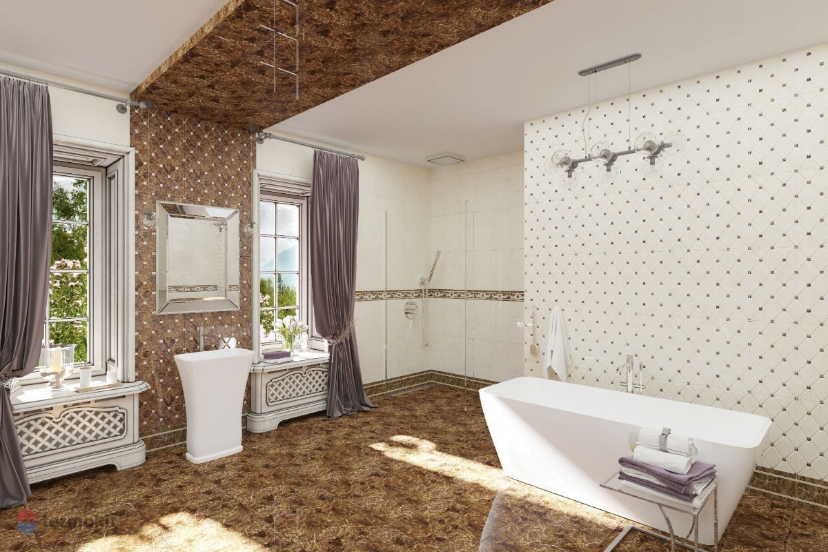 Изображение товара Керамическая плитка Granito CREMA MARFIL Crown Marronekb 25x50см цвет коричневый, бежевый