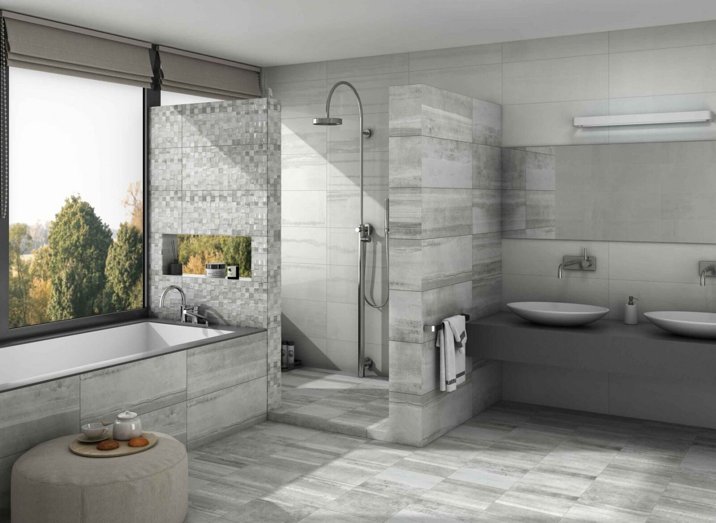 Изображение товара Керамическая плитка Granito NARIA Blancoekb 20x80см цвет белый, серый