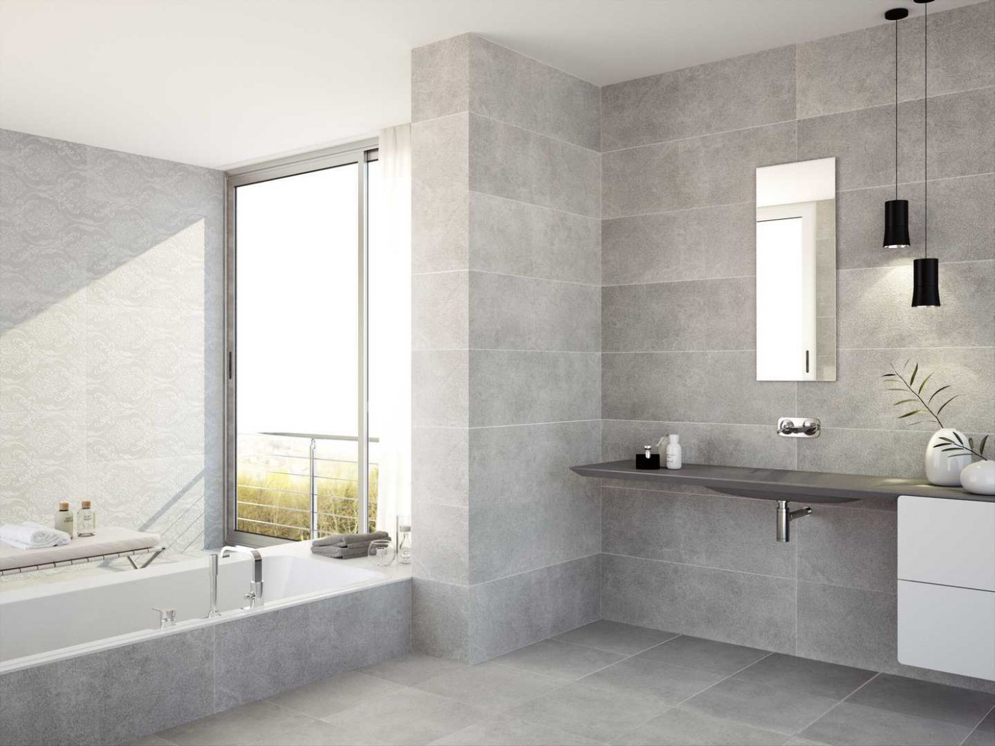 Изображение товара Керамическая настенная плитка Granito Sutton Perlaekb 33.3x100 светло-бежевый