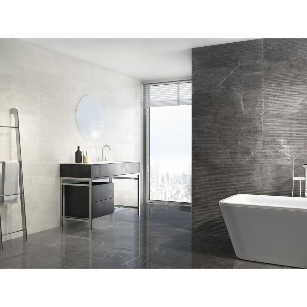 Изображение товара Керамическая плитка Granito ANCARES Strokes Grafitoekb 28x85см цвет черный, темно-серый