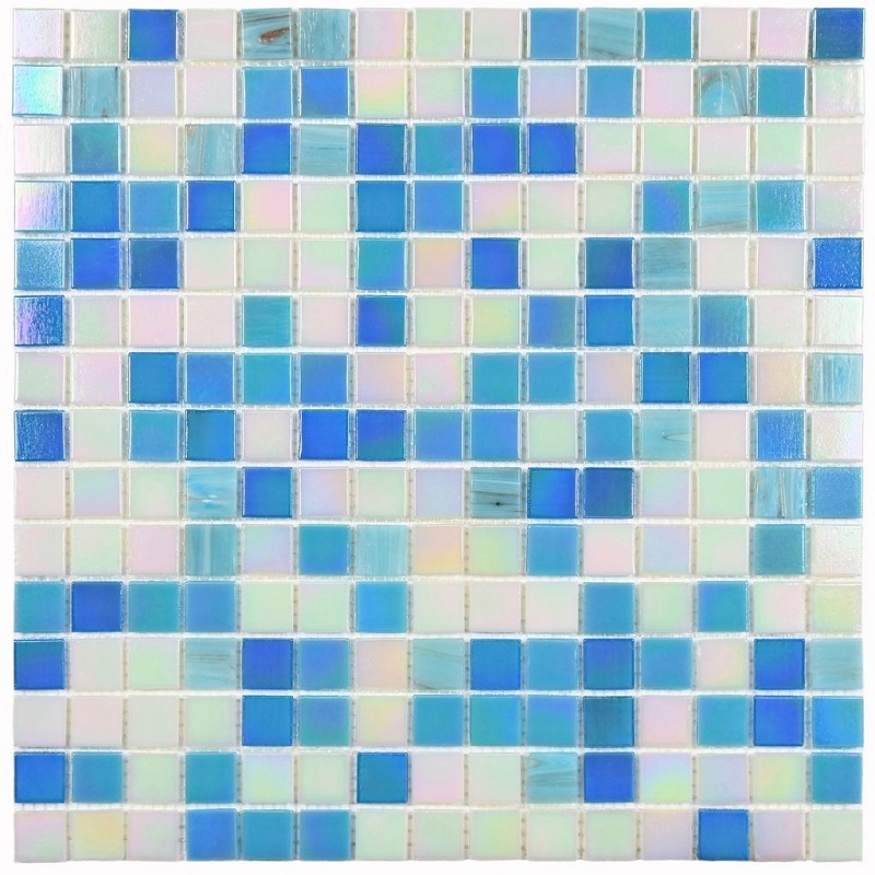 Изображение товара Декоративная стеклянная мозаика Granito Ocean 32.7x32.7 см в синем цвете